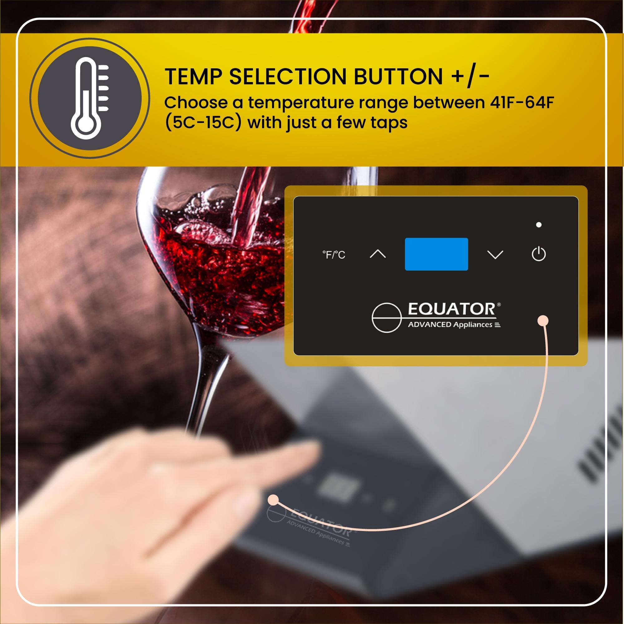 Equator Advanced Appliances Equator 110V/12V Portable Electric Wine Chiller for Red, White, Champagne, and Water Bottles, 750mL Single Bottle Cooler, Stainless Body, Rechargeable, 24h Cold, Ideal for Parties & Gifts
