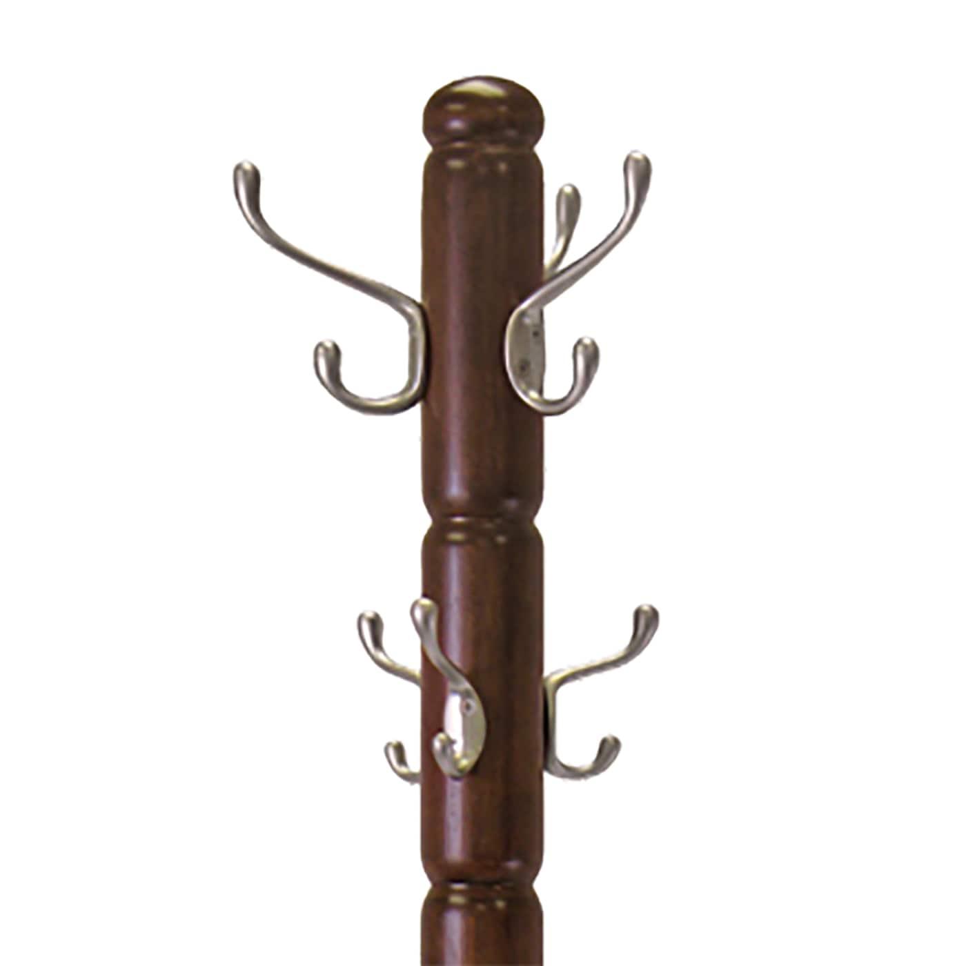 Jera Coat Tree - Cappuccino - Winsome: Solid Wood, Space-Saving Design, 9 Hooks, 72"H