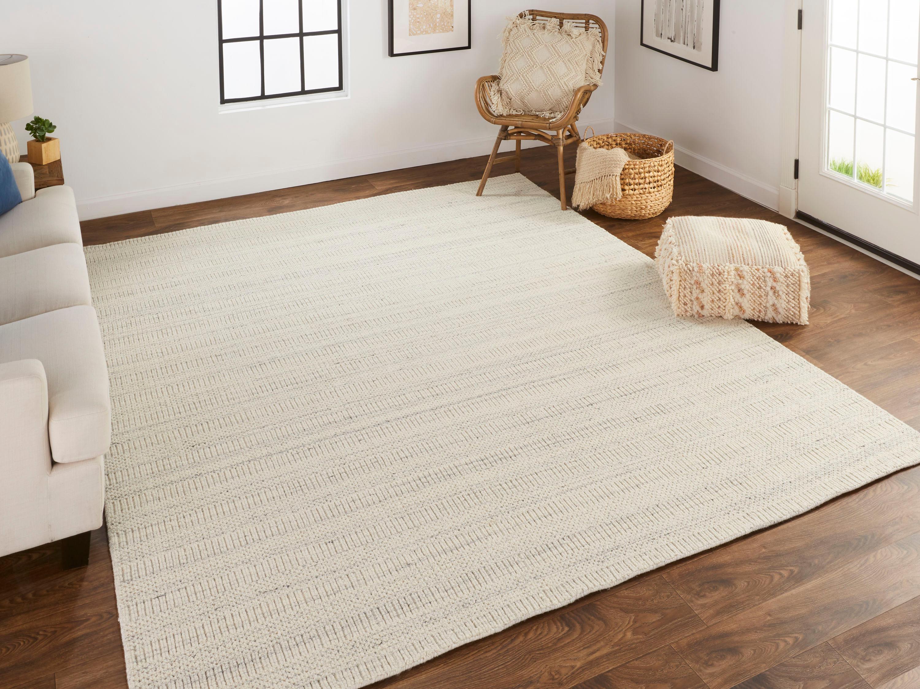 Handmade Reversible Gray Wool Rectangular Area Rug