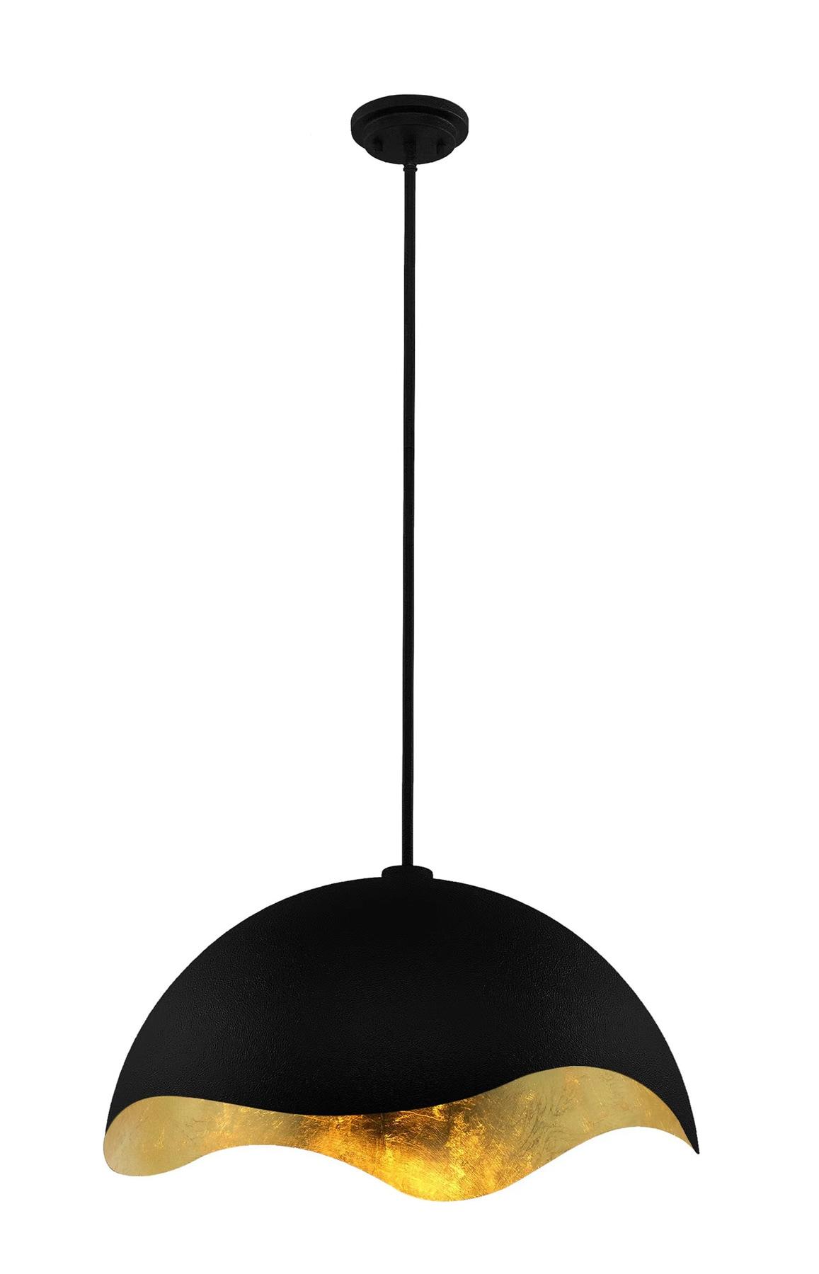 George Kovacs by Minka George Kovacs Eclos 23" Wide 1 Light Pendant In Sand Coal W/Gold Leaf Finish