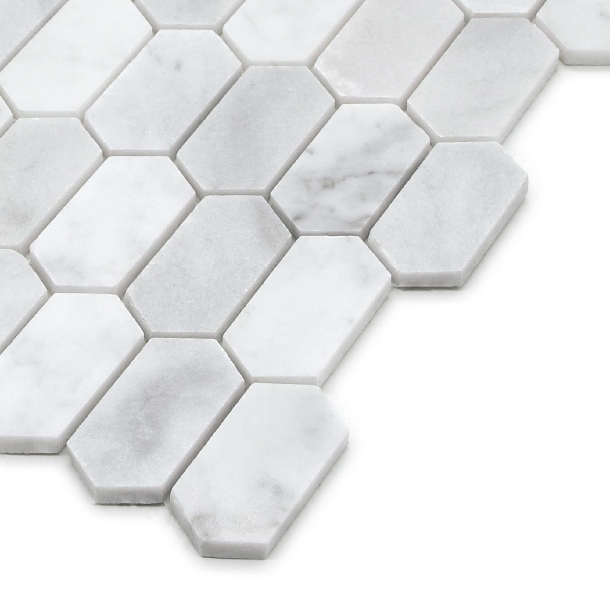 12" x 10" Natural Marble Hexagonal Mosaic Wall & Floor Tile