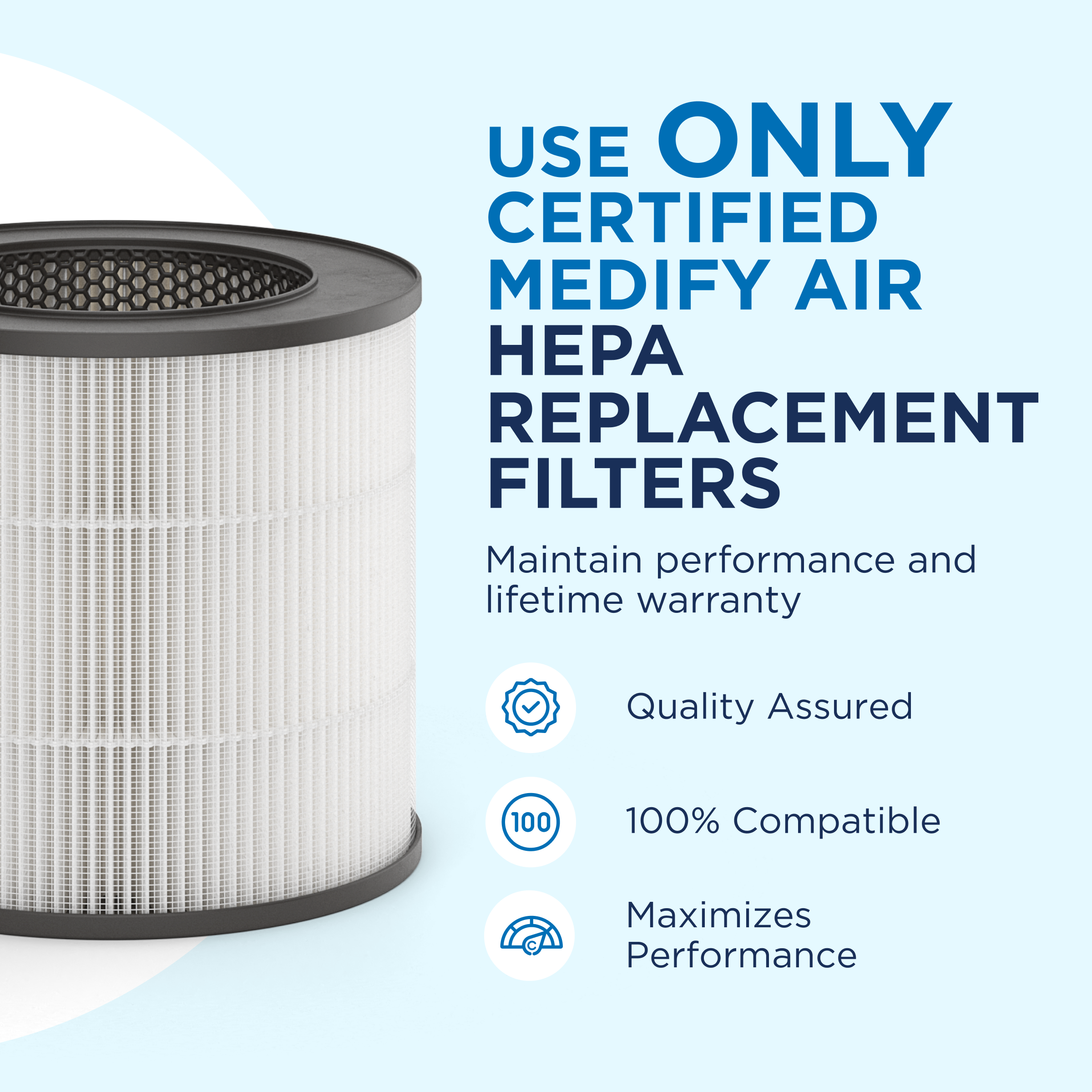 Medify Air MA-14 HEPA Air Purifier for Home Bedroom, H13 True HEPA Air Cleaner Filter - 428 Sq ft Coverage for Pets, Allergies, Pollen, Smoke, Odors
