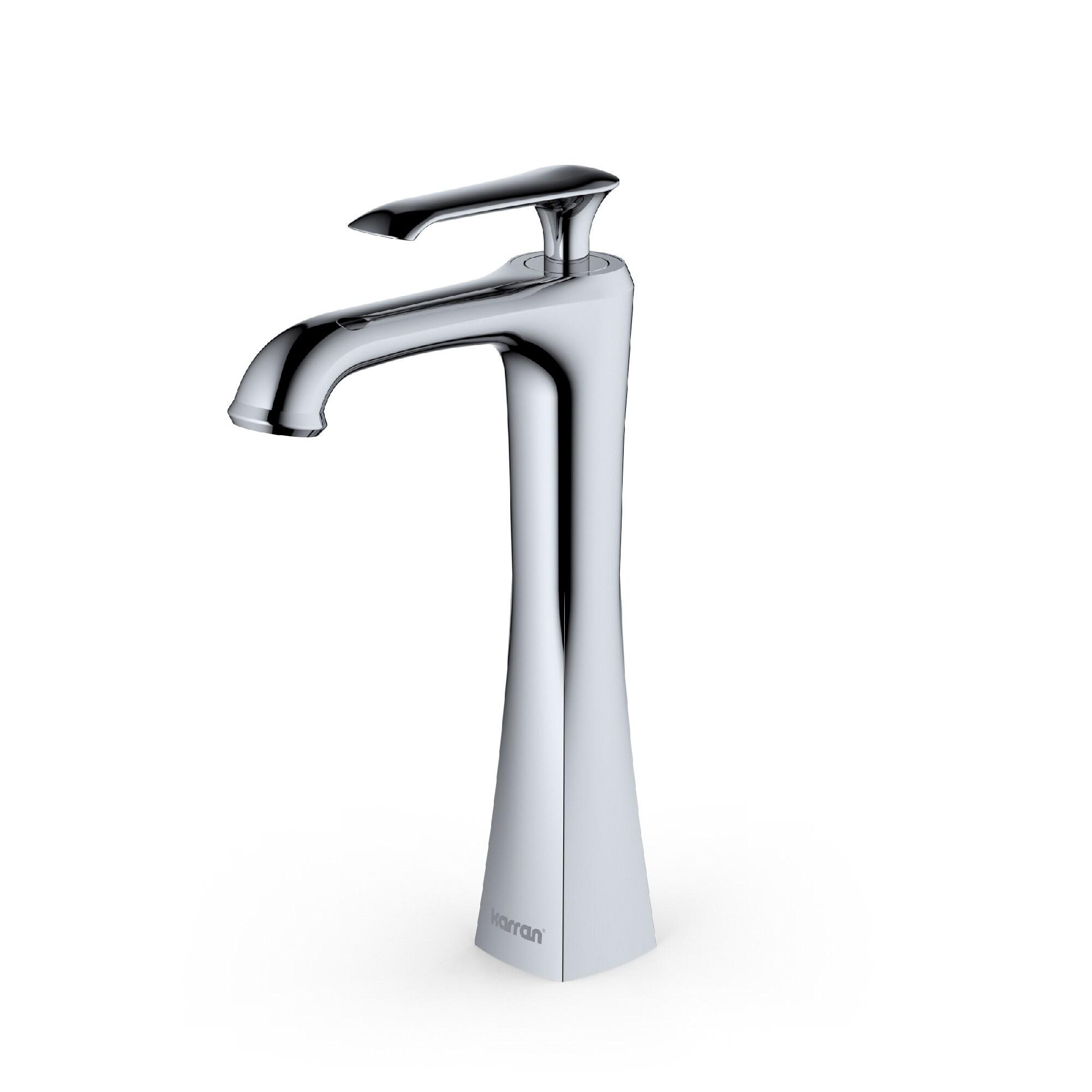 Karran Woodburn Single Handle Single Hole Vessel Bathroom Faucet With Matching Pop-up Drain