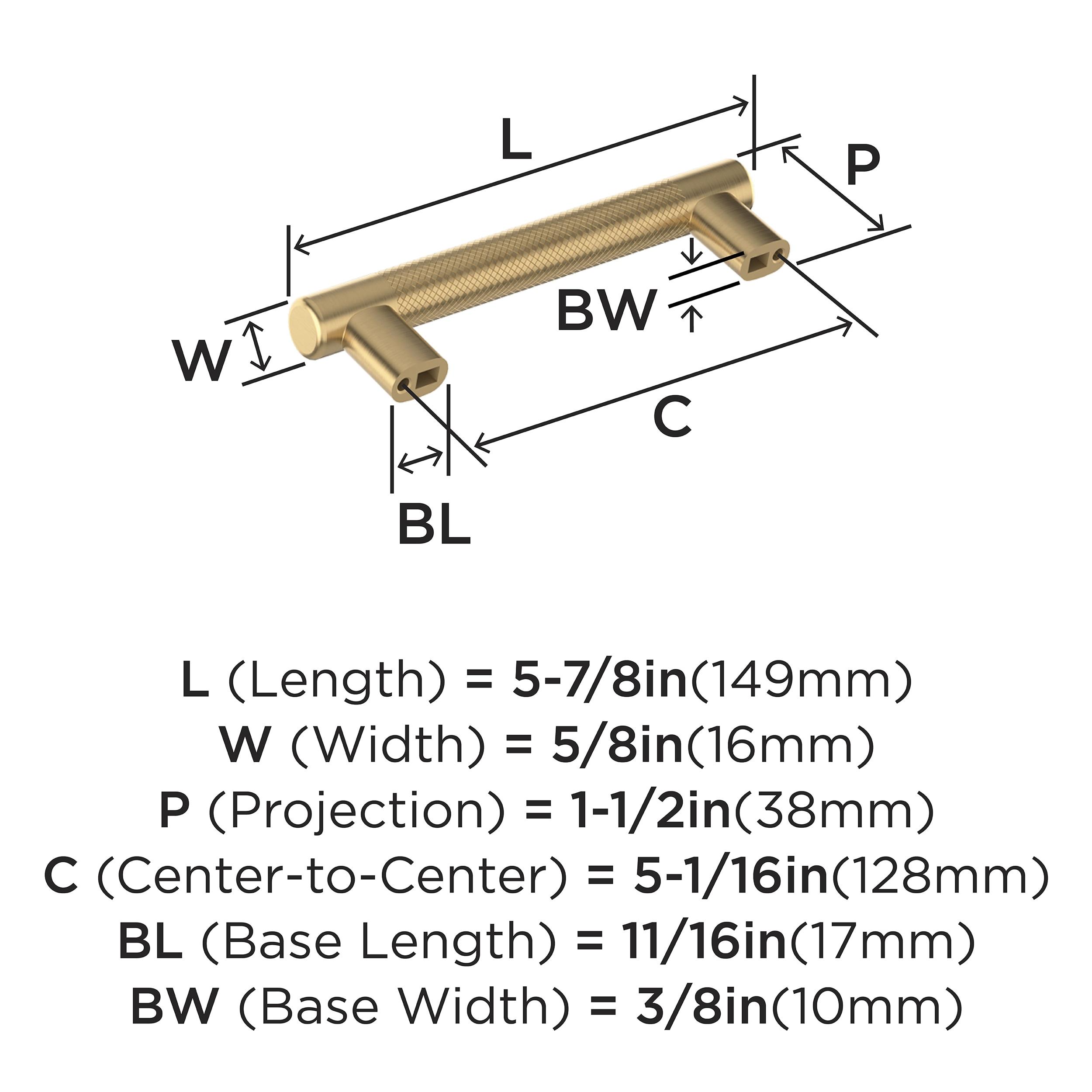 Amerock Bronx 5-1/16 inch (128mm) Center-to-Center Champagne Bronze Cabinet Pull