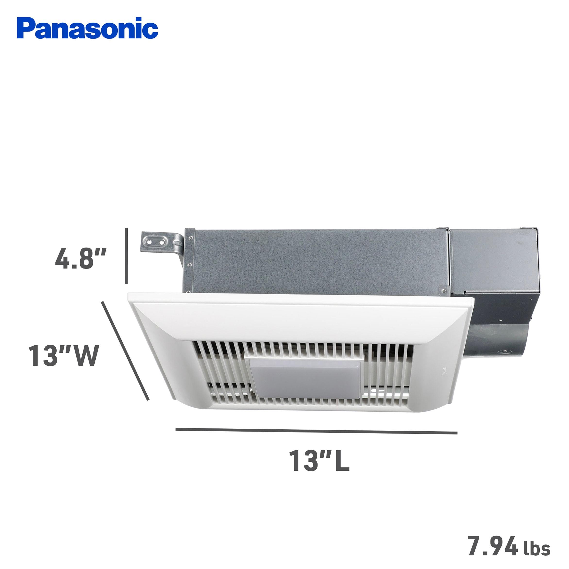 Panasonic WhisperValue Ceiling/Wall Mount Bathroom Exhaust Fan with Dimmable LED Light, 50-80-100 CFM, FV-0510VSL1
