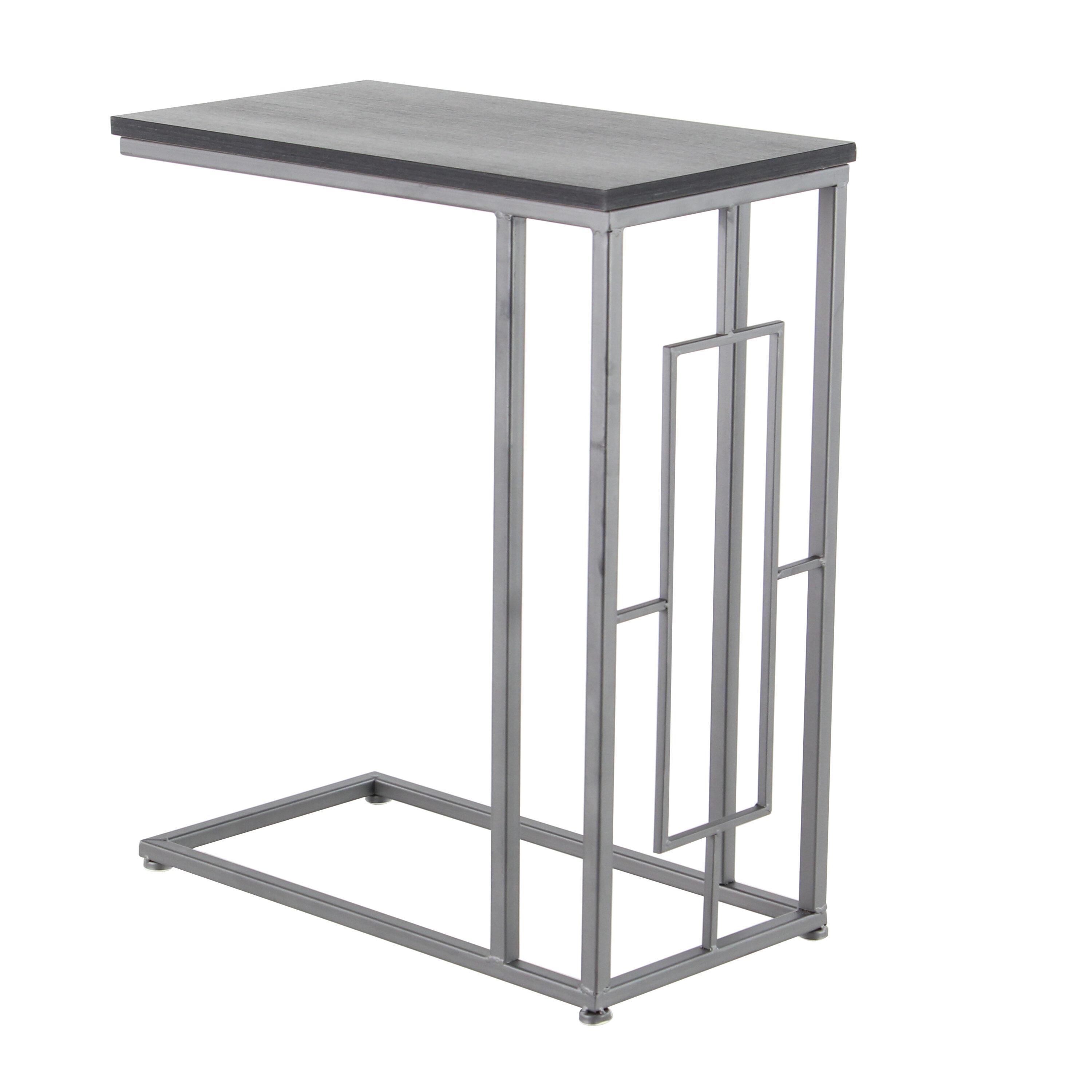 Contemporary Iron and Wood Accent Table Dark Gray - Olivia & May