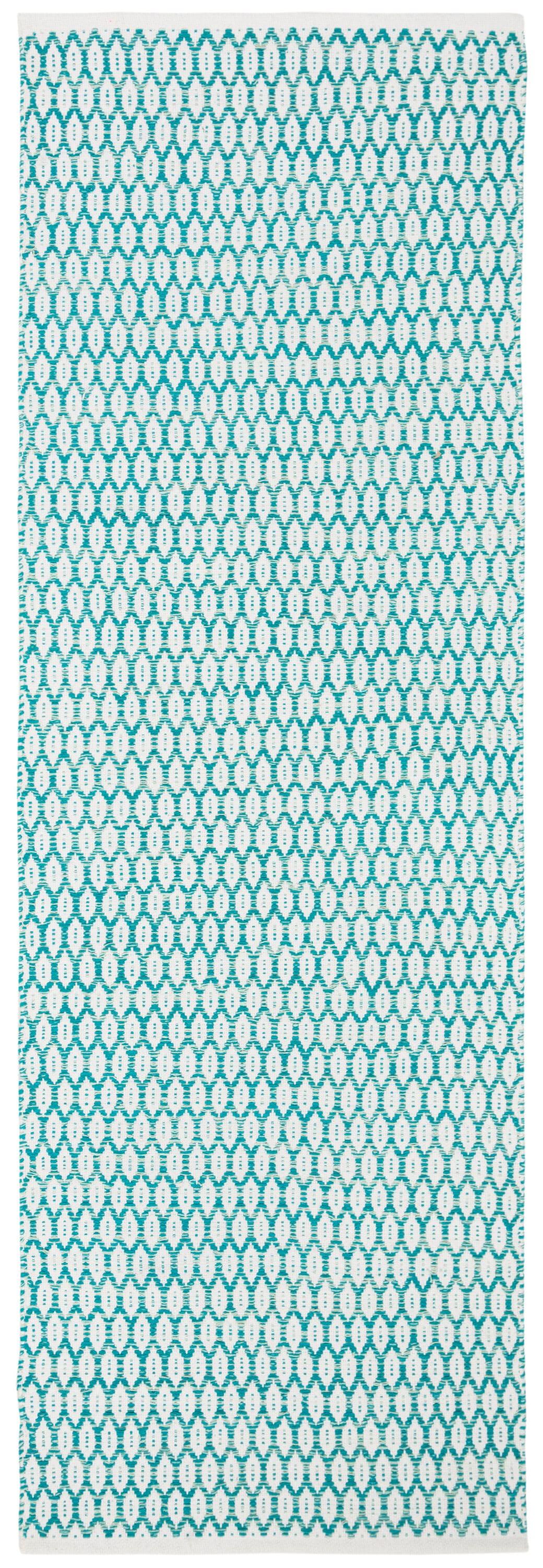 Montauk MTK608 Hand Woven Indoor Runner Rug - Aqua/Ivory - 2'3"x7' - Safavieh