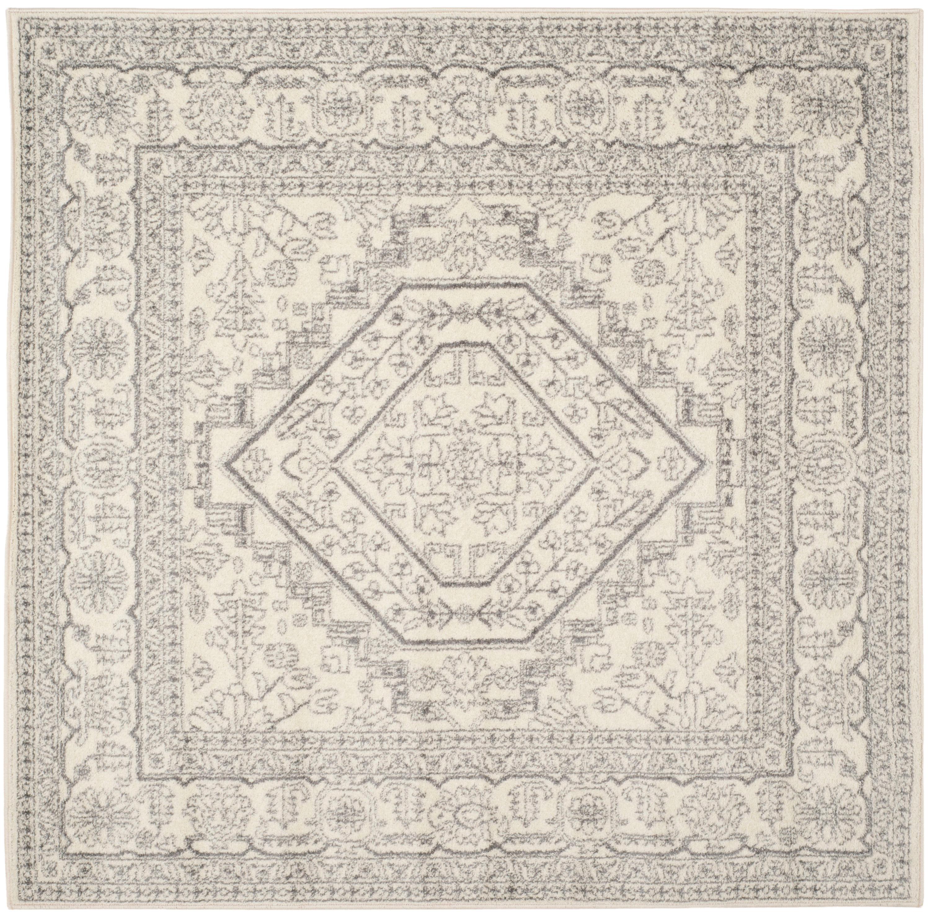 Adirondack ADR108 Power Loomed Area Rug - Ivory/Silver - 10'x10' - Safavieh.