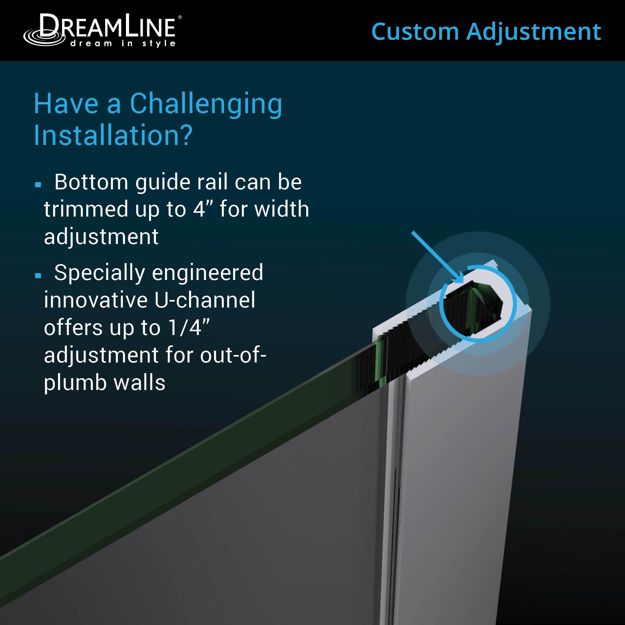DreamLine Mirage-X 44 - 48 inch W x 71 inch H Frameless Sliding Shower Door