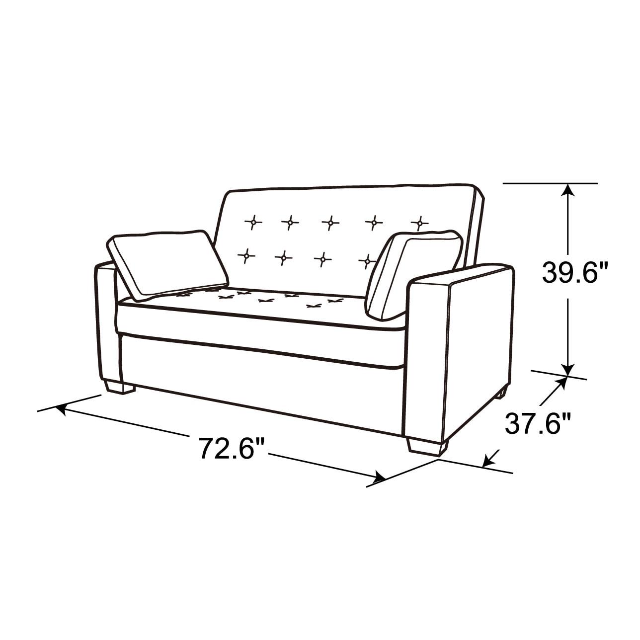 Serta Monroe 72.6" Queen Square Arm Tufted Back Convertible Sleeper Sofa with Cushions