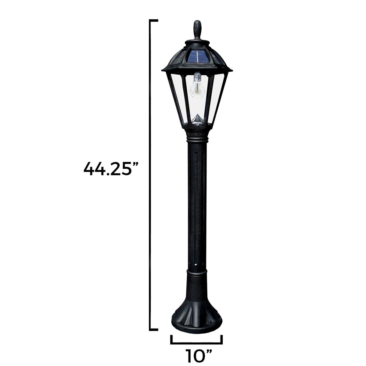 Polaris Black Resin Solar Pathway Light with LED Bulb