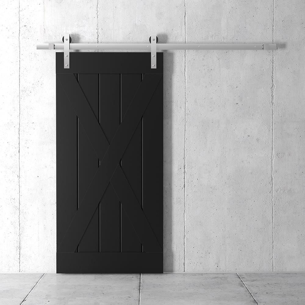 Urban Woodcraft 40'' x 83'' Solid Wood Paneled Painted with Installation Hardware Kit Barn Door