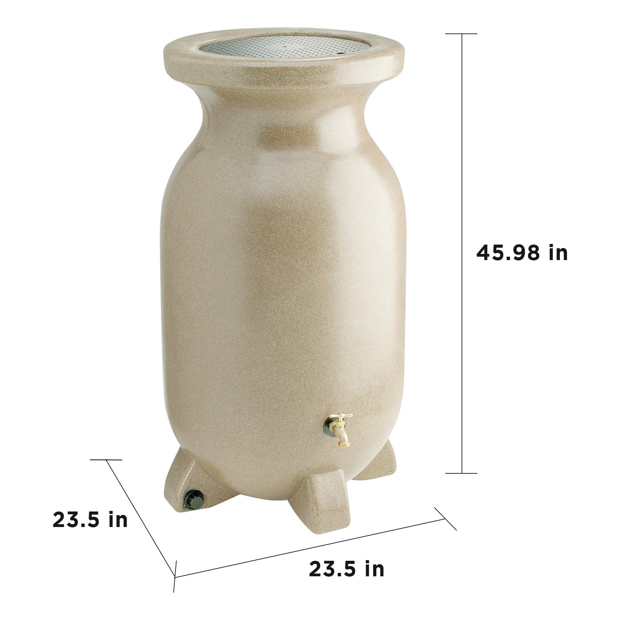 Koolatron Koolscapes Stone-Look Rain Barrel, 75 gal (285L), Sandstone