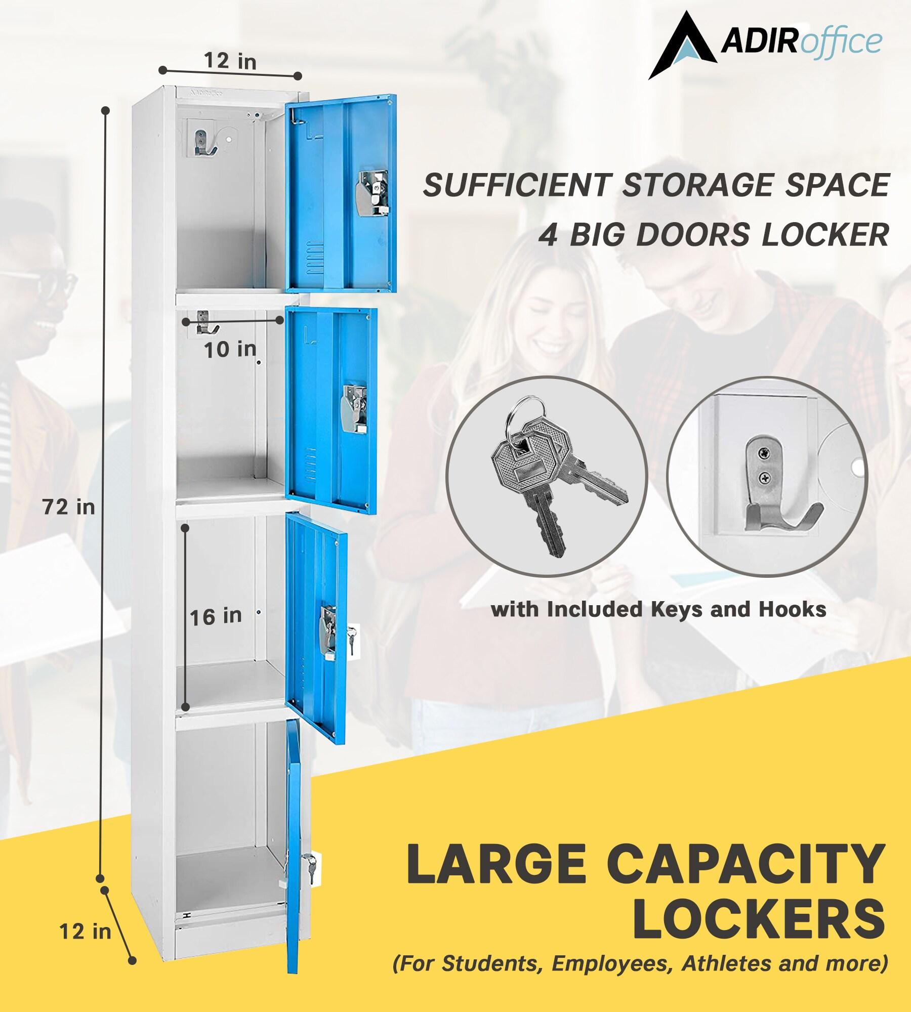 12'' Wide Steel 4-Tier School and Gym Locker