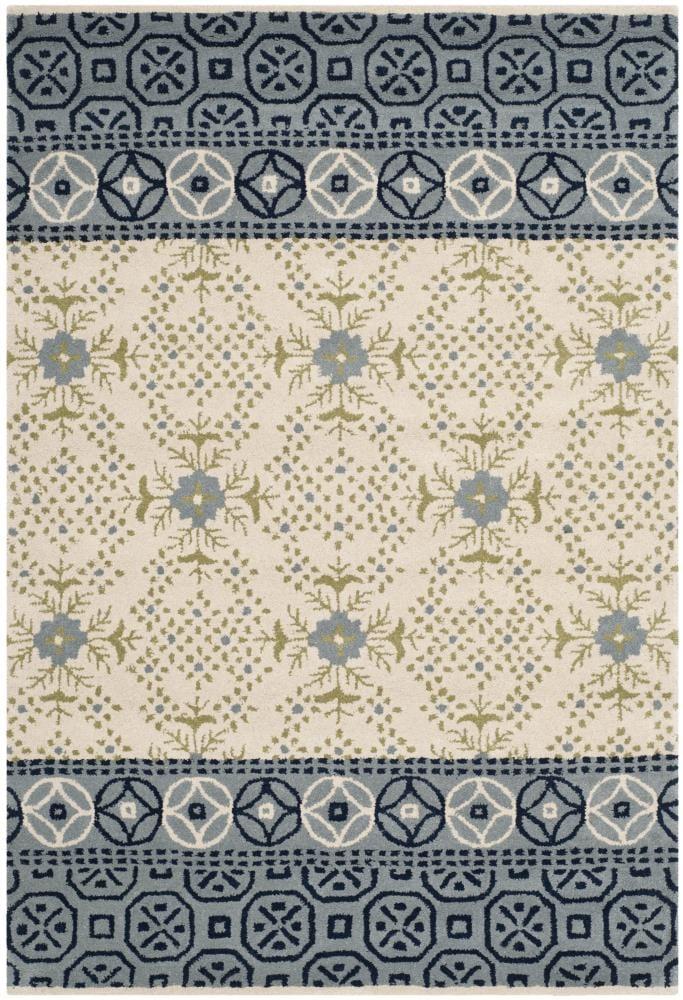 Bella BEL119 Hand Tufted Area Rug - Ivory/Blue - 4'x6' - Safavieh.