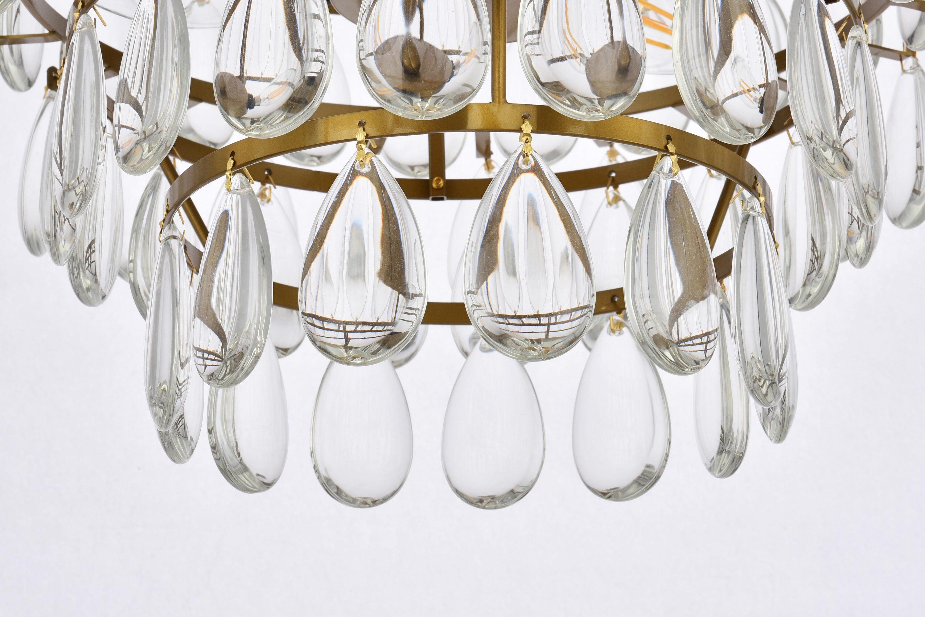 Elegant Lighting Mila 14 inch flush mount in brass