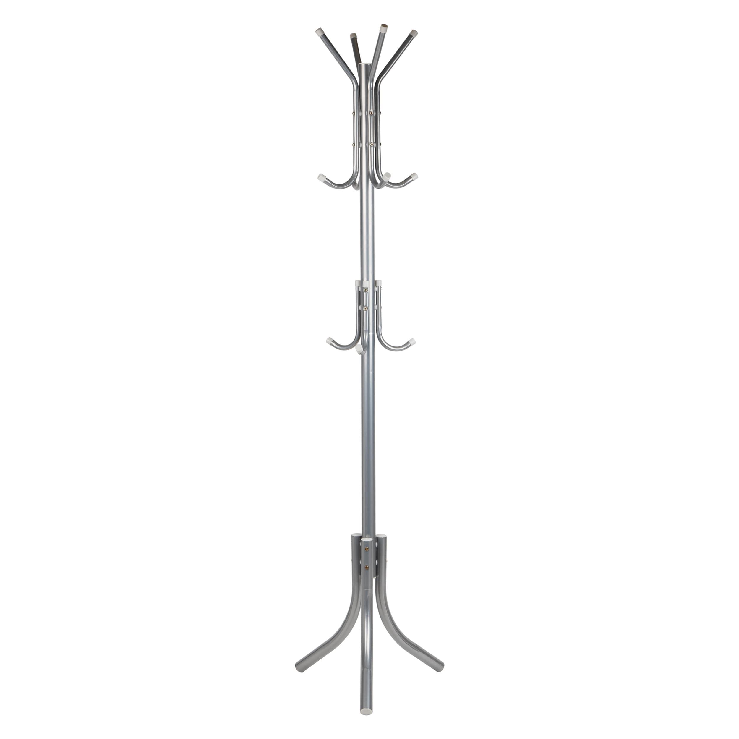 Mind Reader 3-Tier Standing Coat Rack, 11 Hooks, Silver