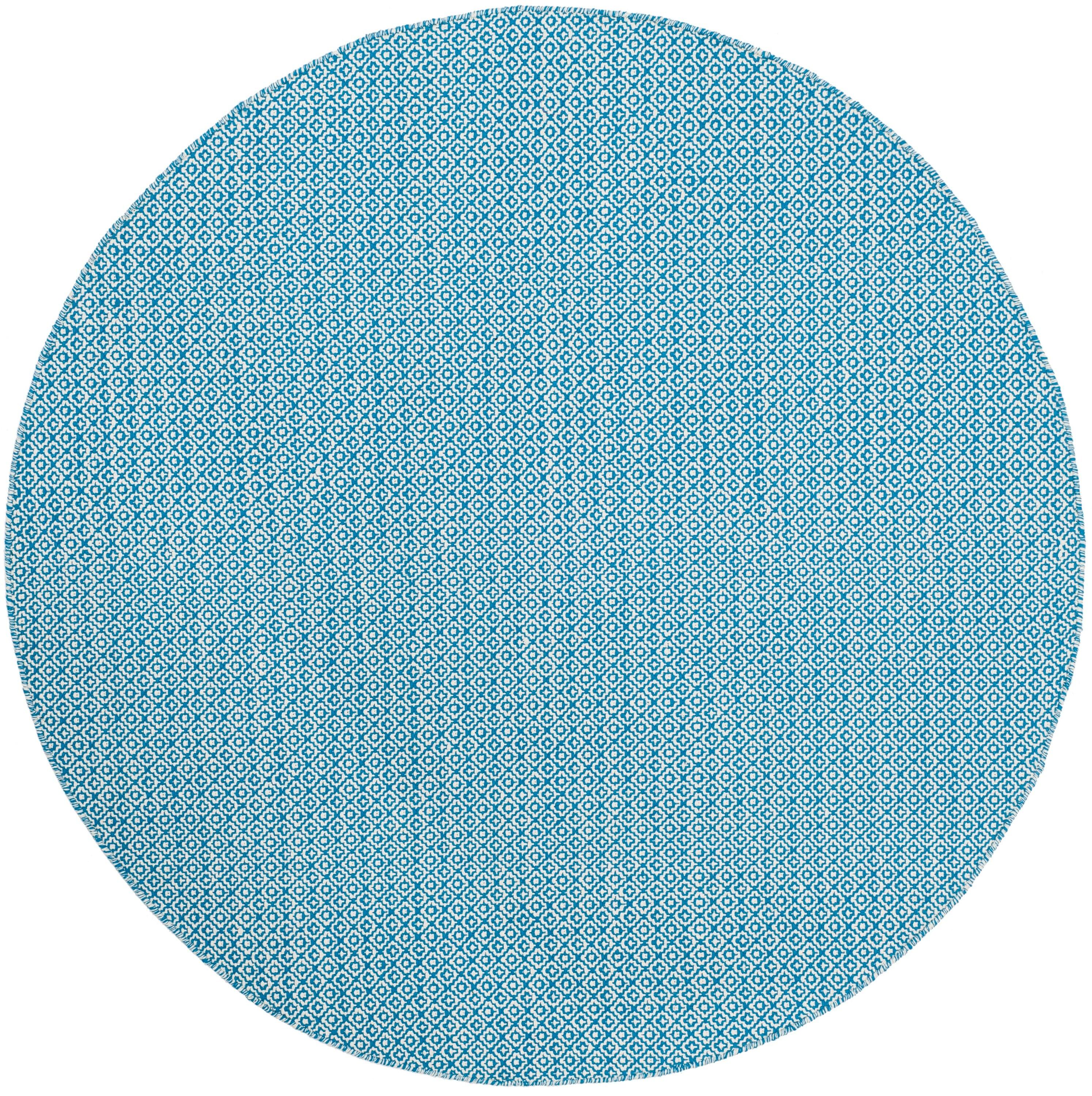 Montauk MTK717 Hand Woven Area Rug - Ivory/Blue - 6' Round - Safavieh.