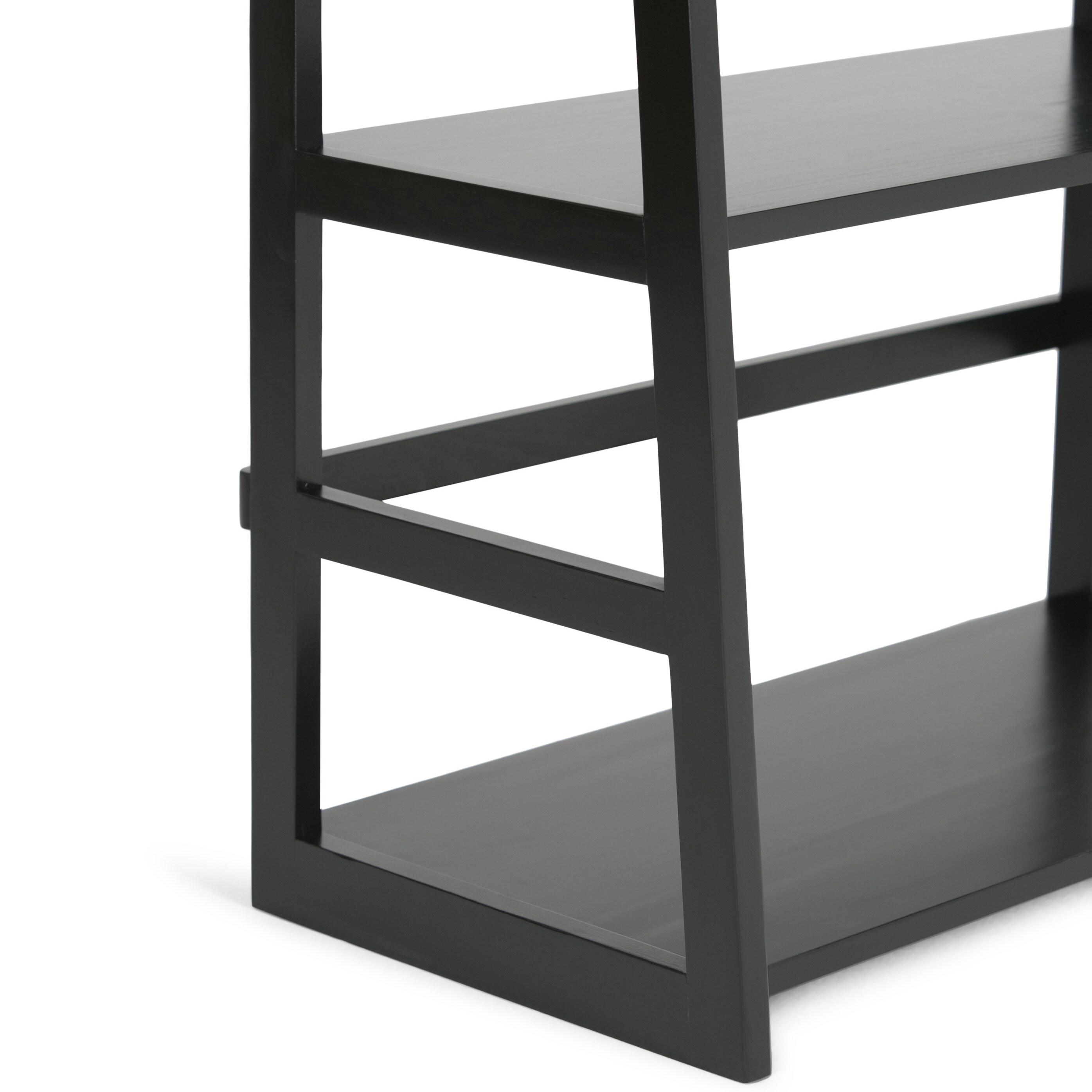 Acadian Solid Wood 30" Transitional Black Ladder Shelf