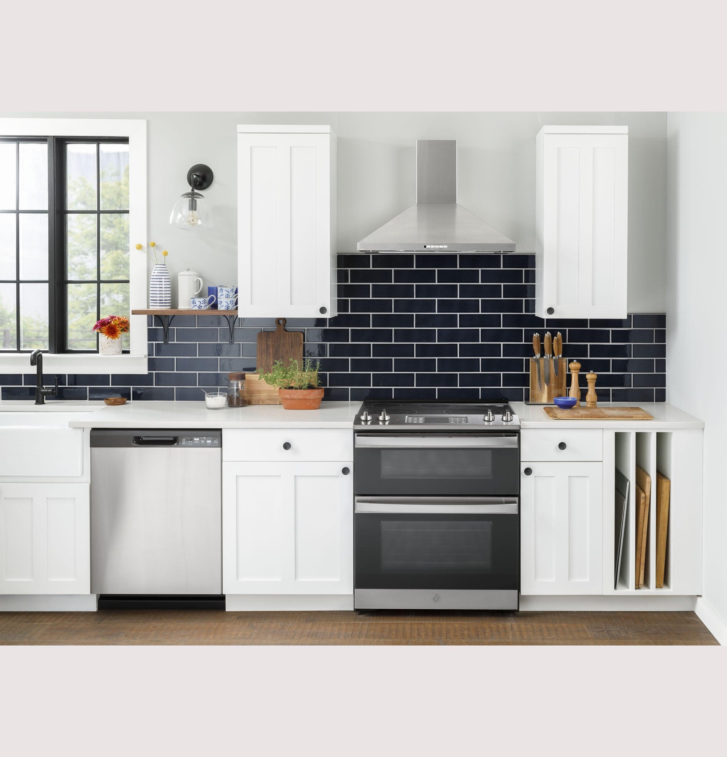 GE Appliances 30 in 66 cu ft Slide In Double Oven Electric Ranges in Stainless Steel