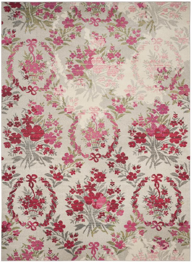 Monaco MNC205 Power Loomed Indoor Area Rug - Ivory/Pink - 8'x10' - Safavieh.