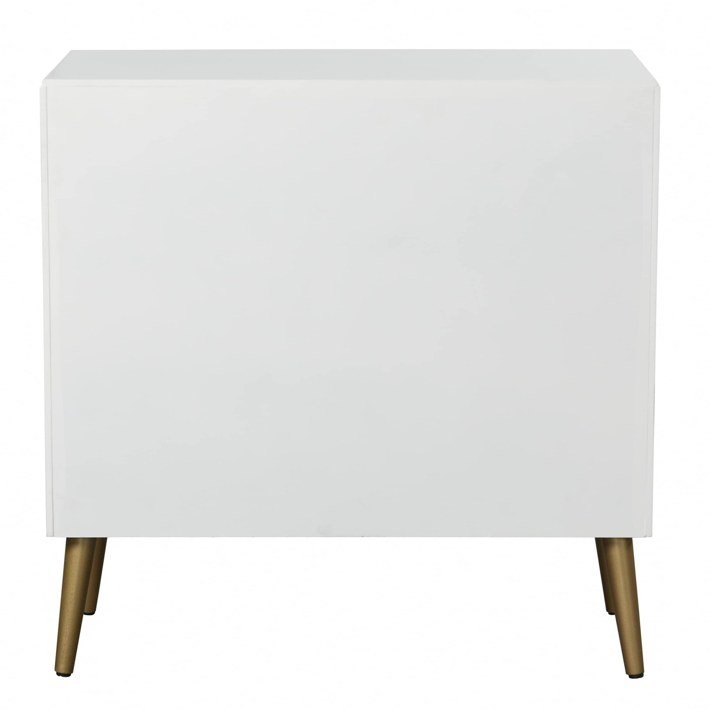 StyleCraft Milo 3 Drawer Chest White/Copper: MDF Baby Dresser, Painted Finish, No Tools Assembly