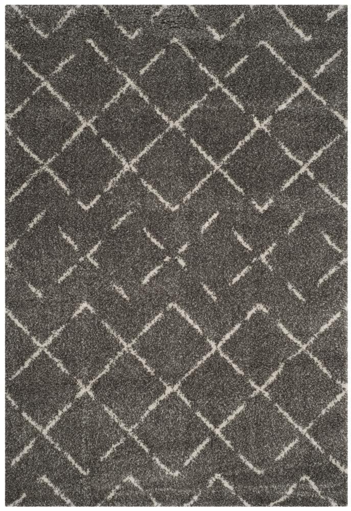 Arizona Shag ASG743 Power Loomed Indoor Area Rug - Brown/Ivory - 6'7"x9'2" - Safavieh