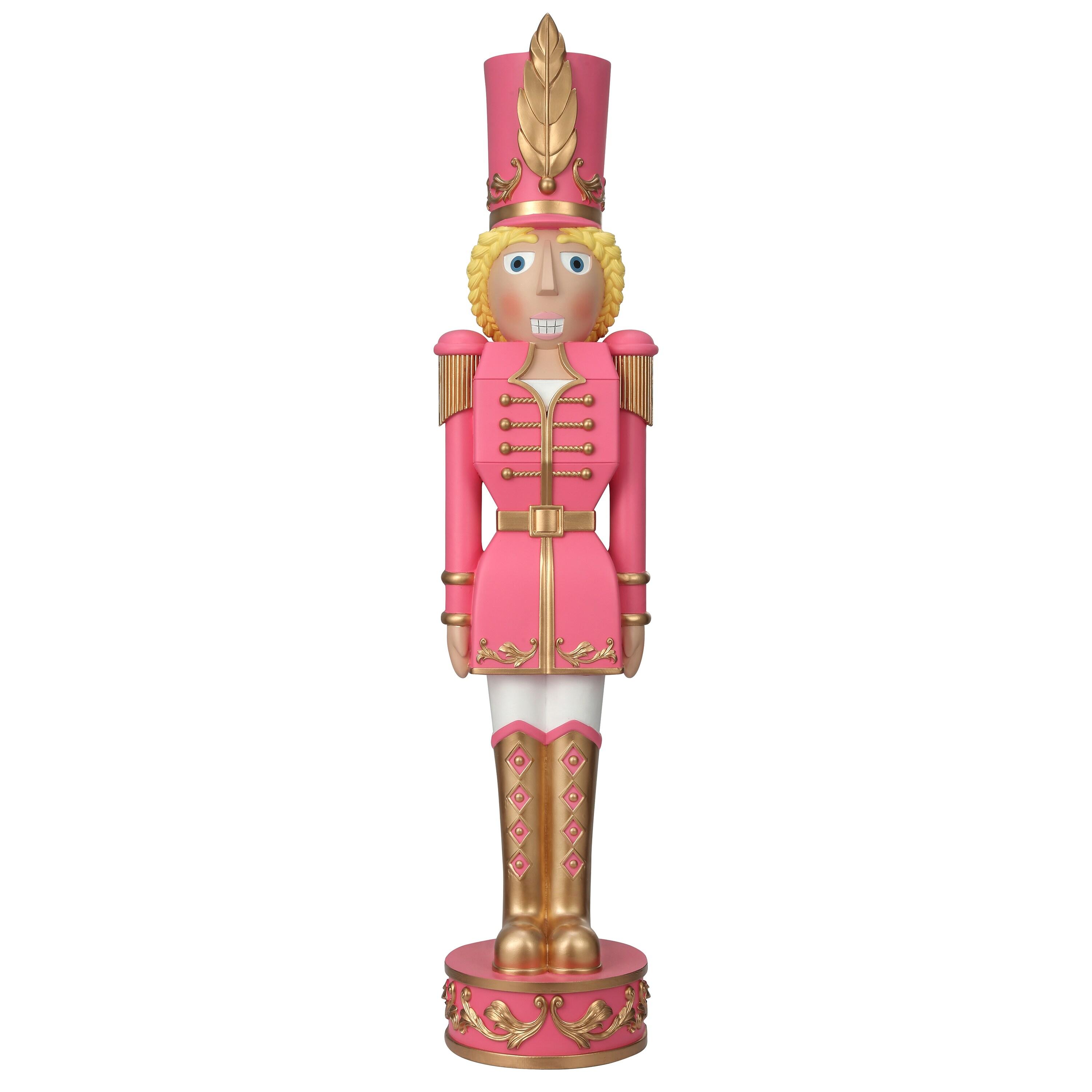 Haute Decor 37" Christmas Female Nutcracker Pink/Gold - Solid Resin Construction