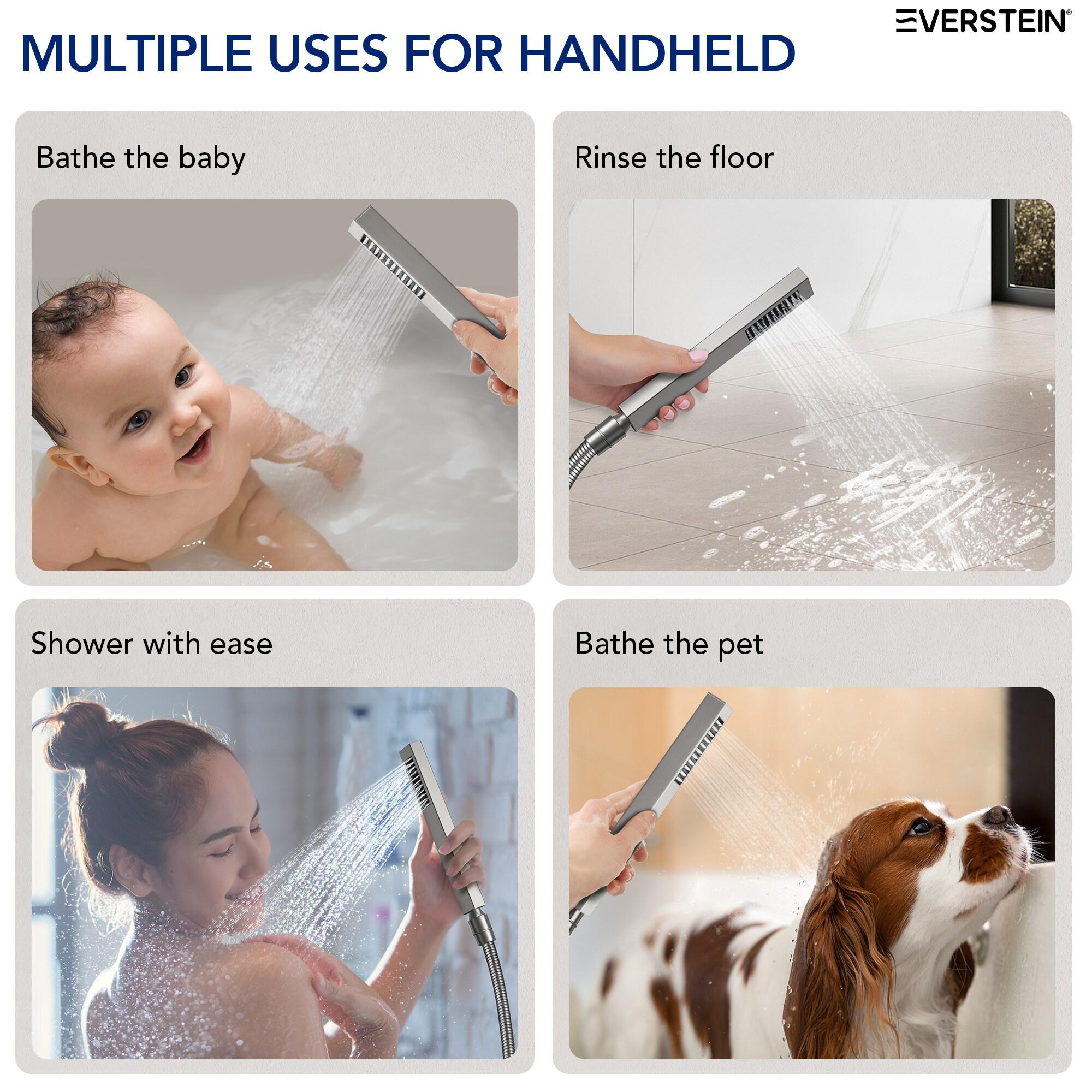 DualJetSpa 15-Spray Patterns 16" & 6" Dual Shower Head, Shower FaucetSystem with Thermostatic Rough-in Valve and Body Jets