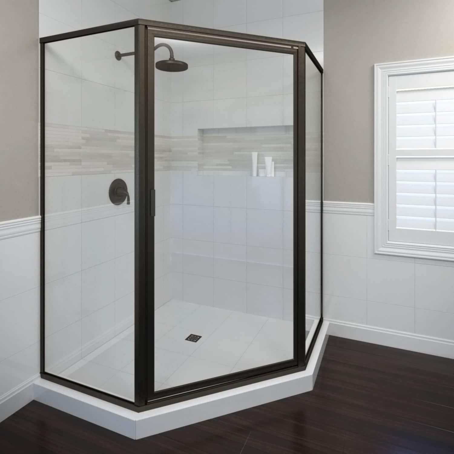 Basco Deluxe W 68.625'' H Framed Neo-angle Reversible Shower Enclosure DLXH60A1668CLOR
