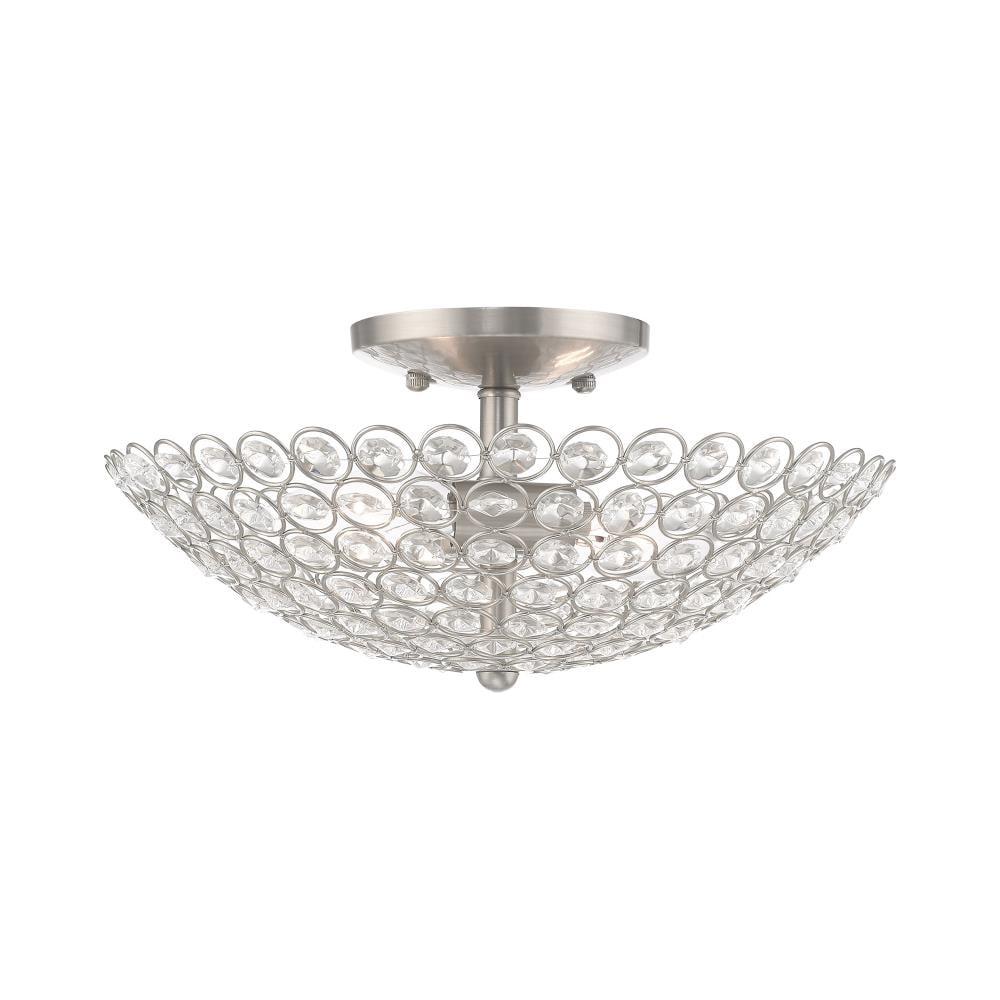 Livex Lighting Cassandra 2 - Light Semi-Flush Mount in  Brushed Nickel