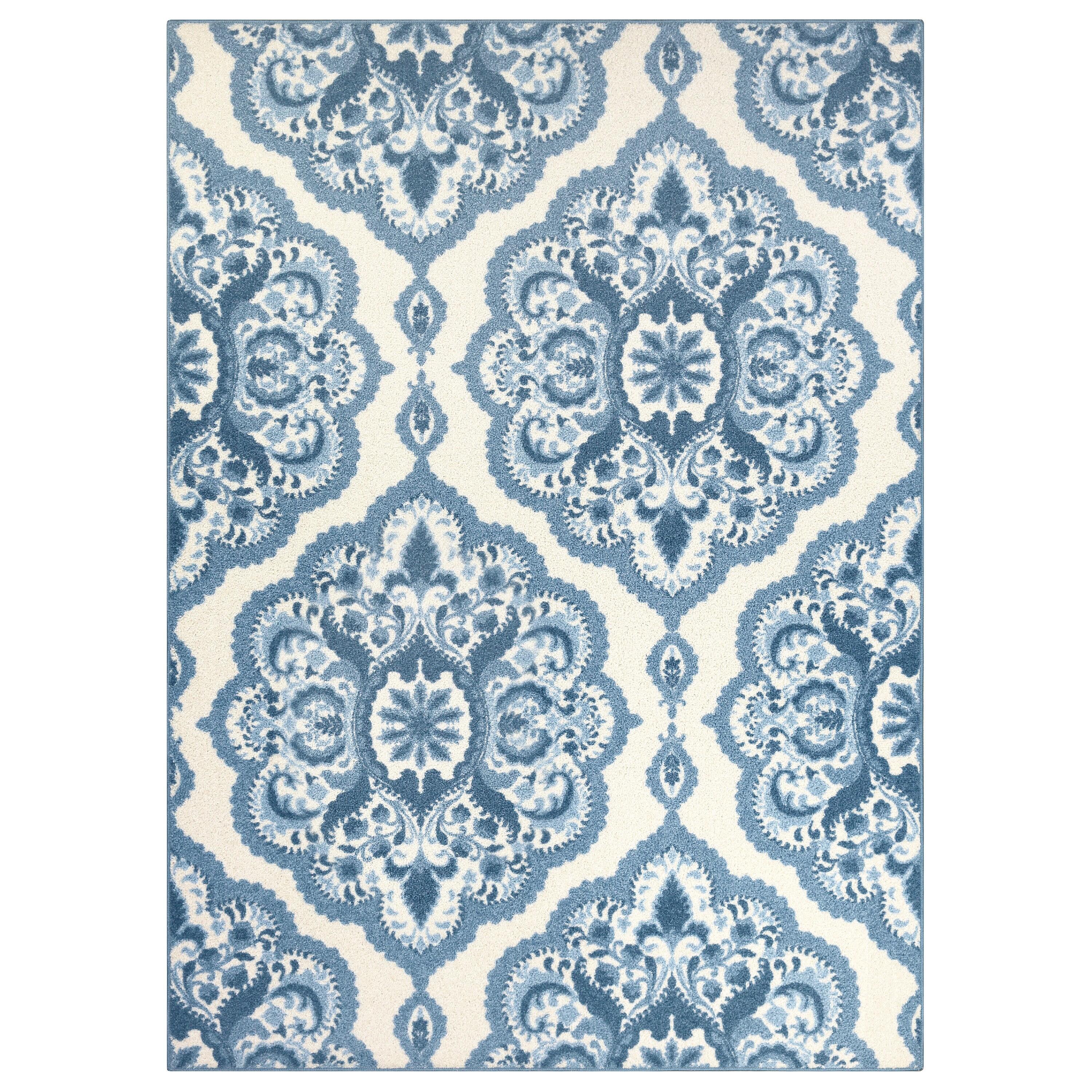 Hertel Floral Blue Area Rug