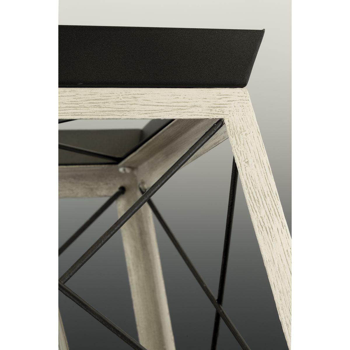 Progress Lighting Briarwood 1-Light Flush Mount, Graphite Finish, Faux-Painted Wood Enclosure