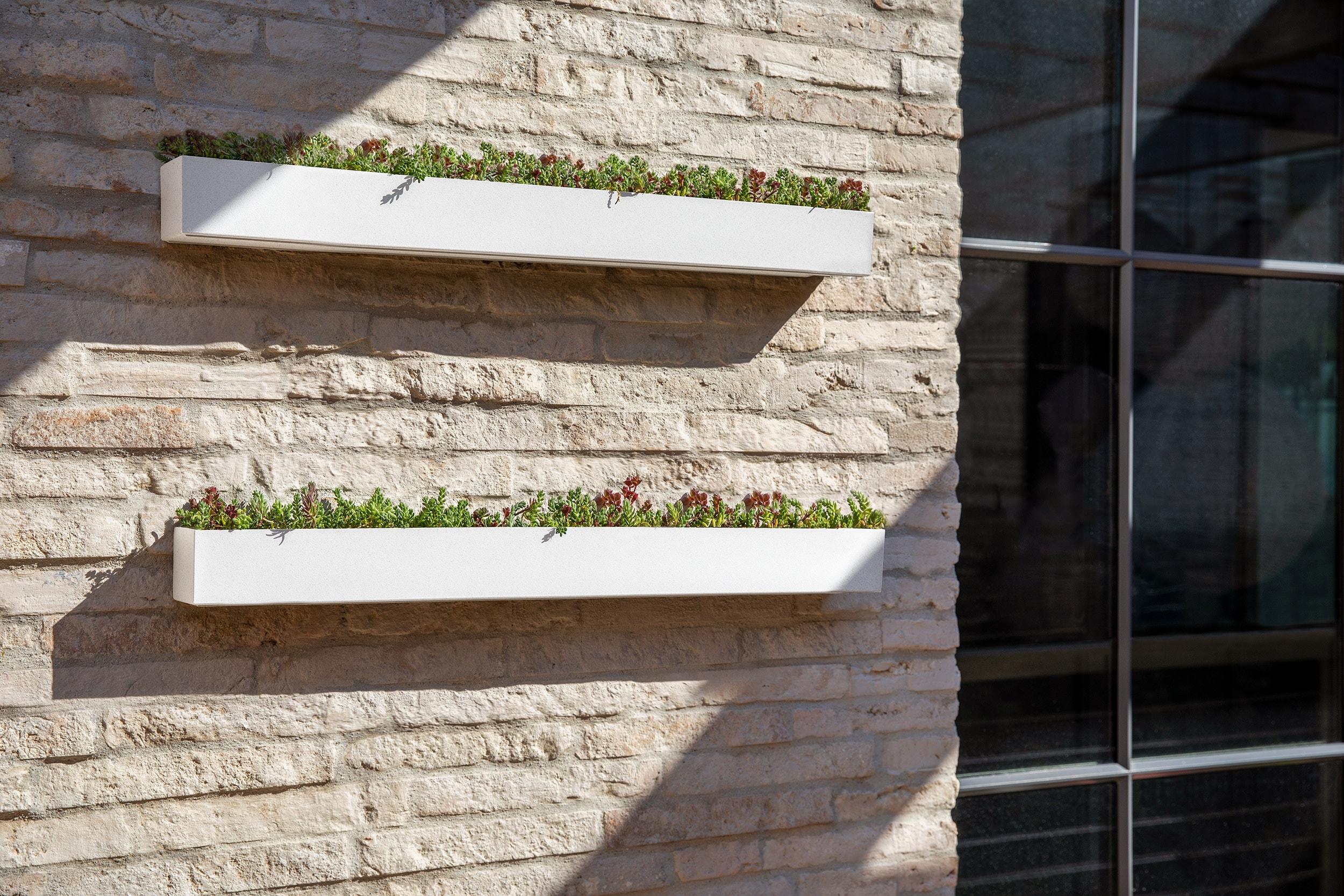 Veadek Geo Series Trough Hanging 32" Planter - 2-Pack White