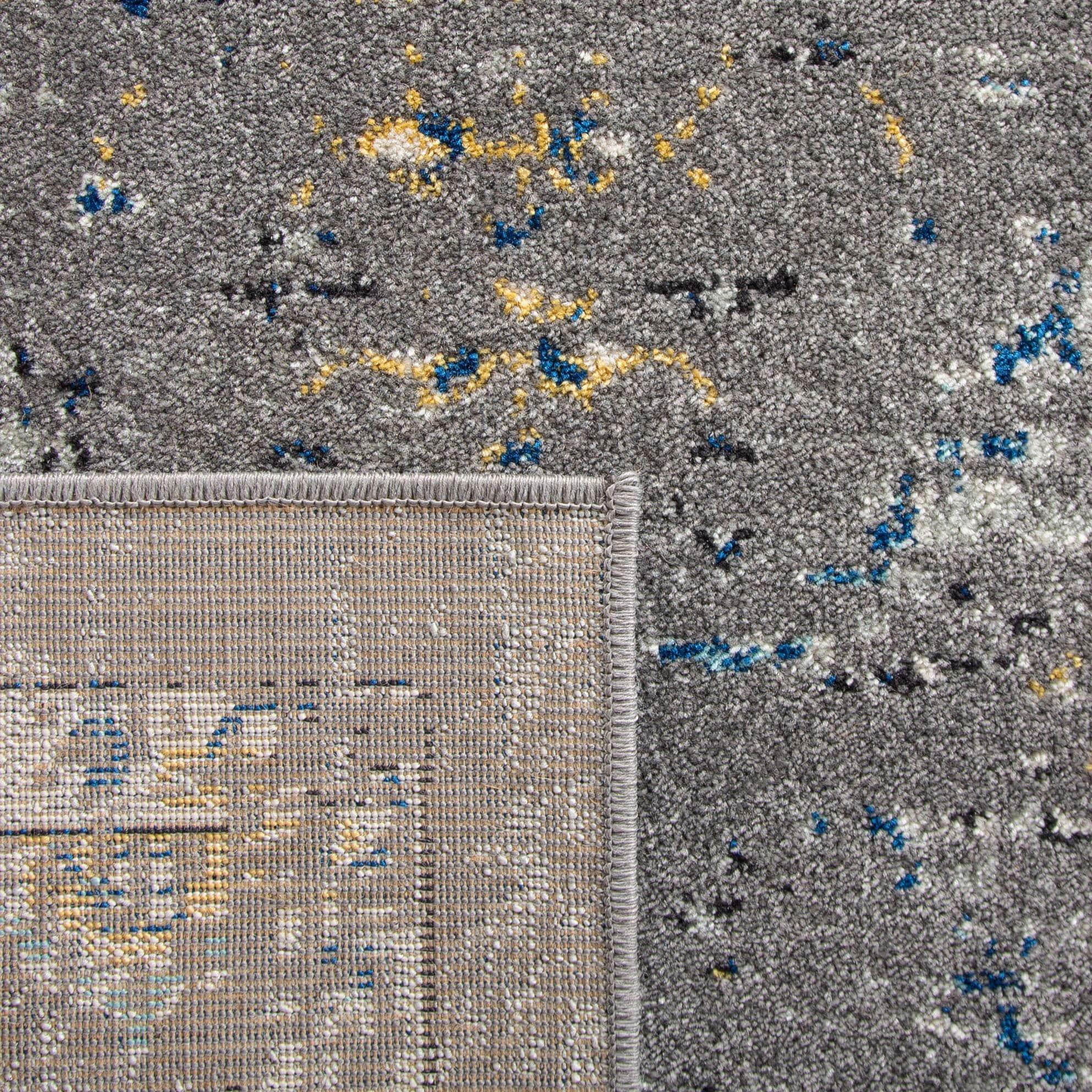 Evoke EVK224 Power Loomed Area Rug - Dark Grey/Yellow - 8'9"x11'9" - Safavieh.