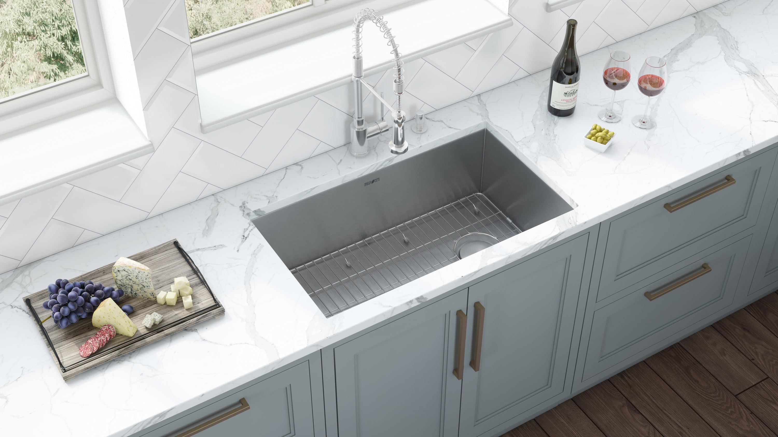 Ruvati Slope Bottom Offset Drain Reversible Kitchen Sink Undermount Stainless Steel