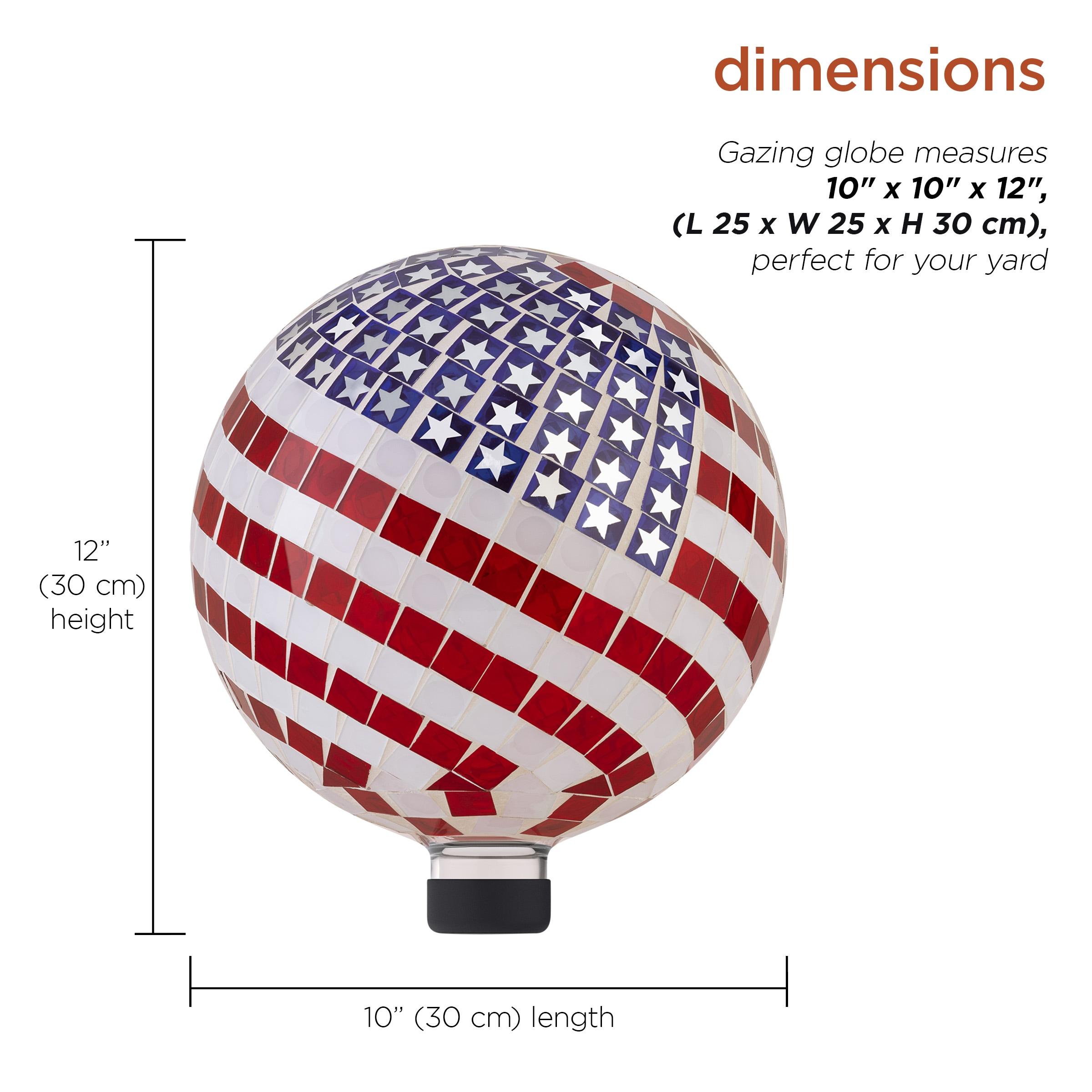 Patriotic Mosaic Glass American Flag Gazing Globe