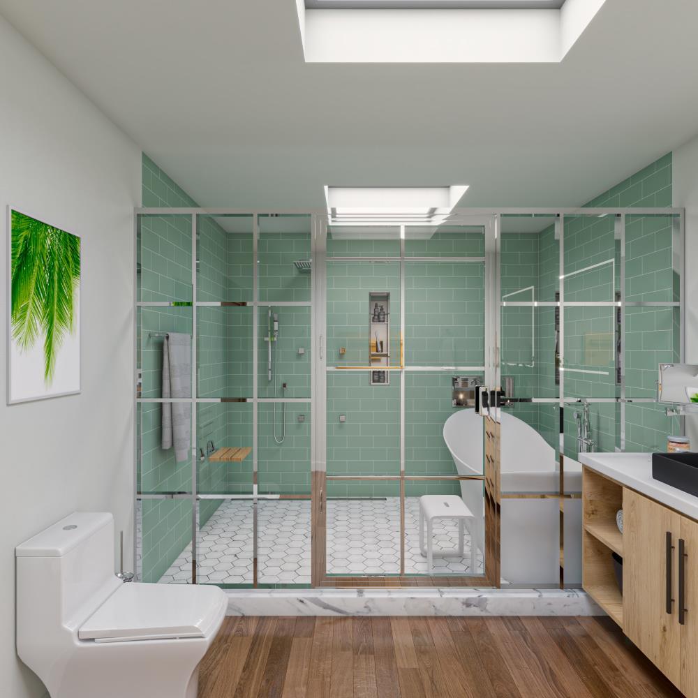 Vertical Stainless Steel Triple Shower Niche