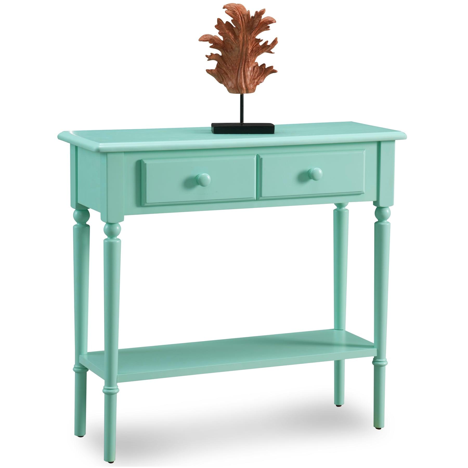 Leick Home 20027-GN Coastal One Drawer Narrow Hall Stand Sofa Table with Shelf, Kiwi Green