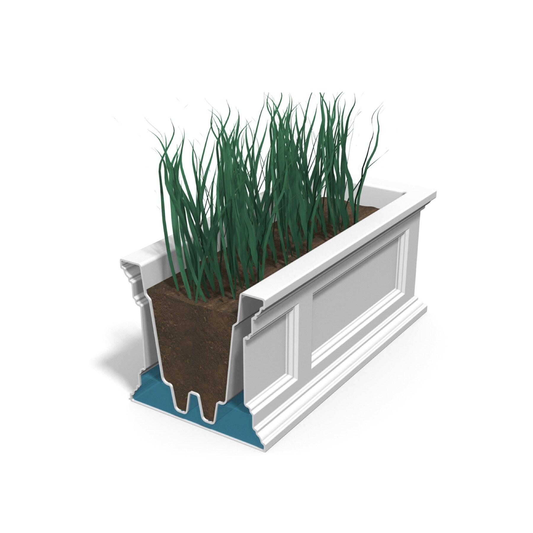 The Anastasiya Resin Window Box Planter with Water Reservoir