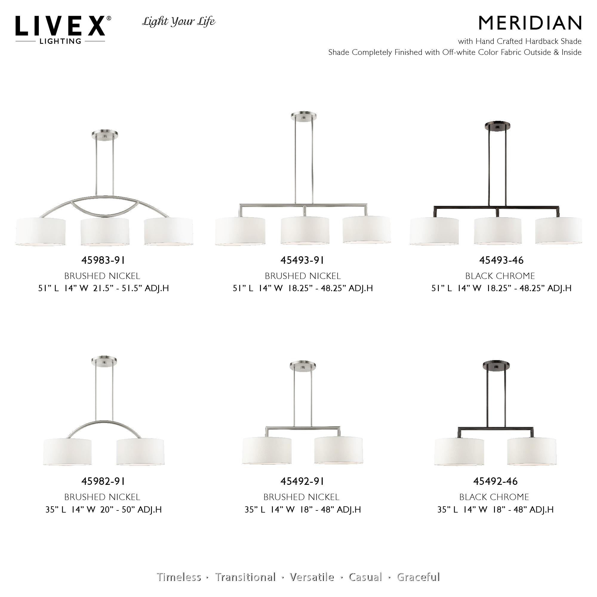 Livex Lighting Meridian 3 - Light Semi-Flush Mount in  Brushed Nickel