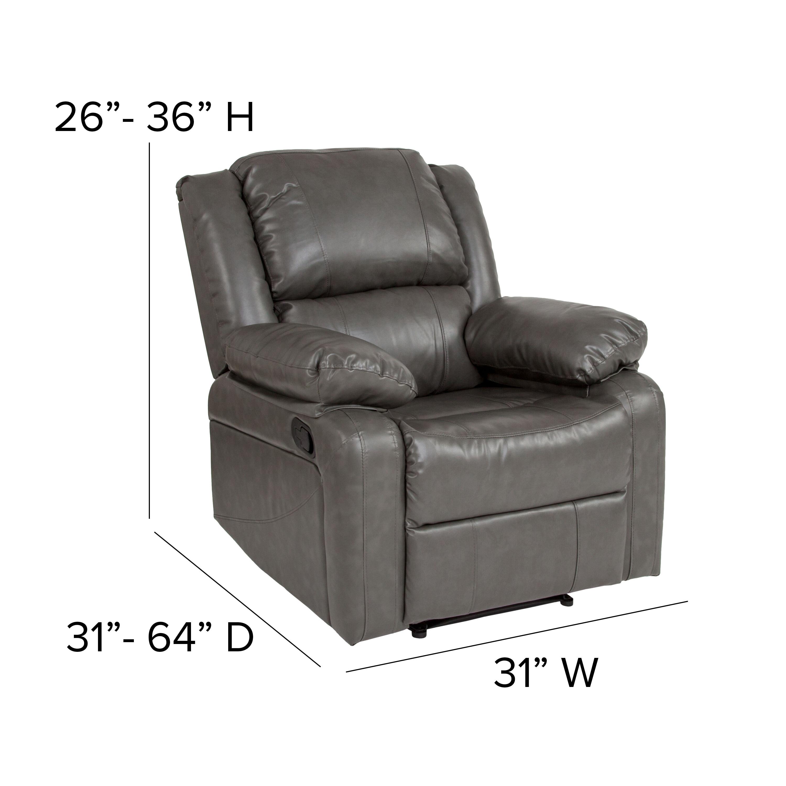 Flash Furniture Harmony Series Gray LeatherSoft Recliner