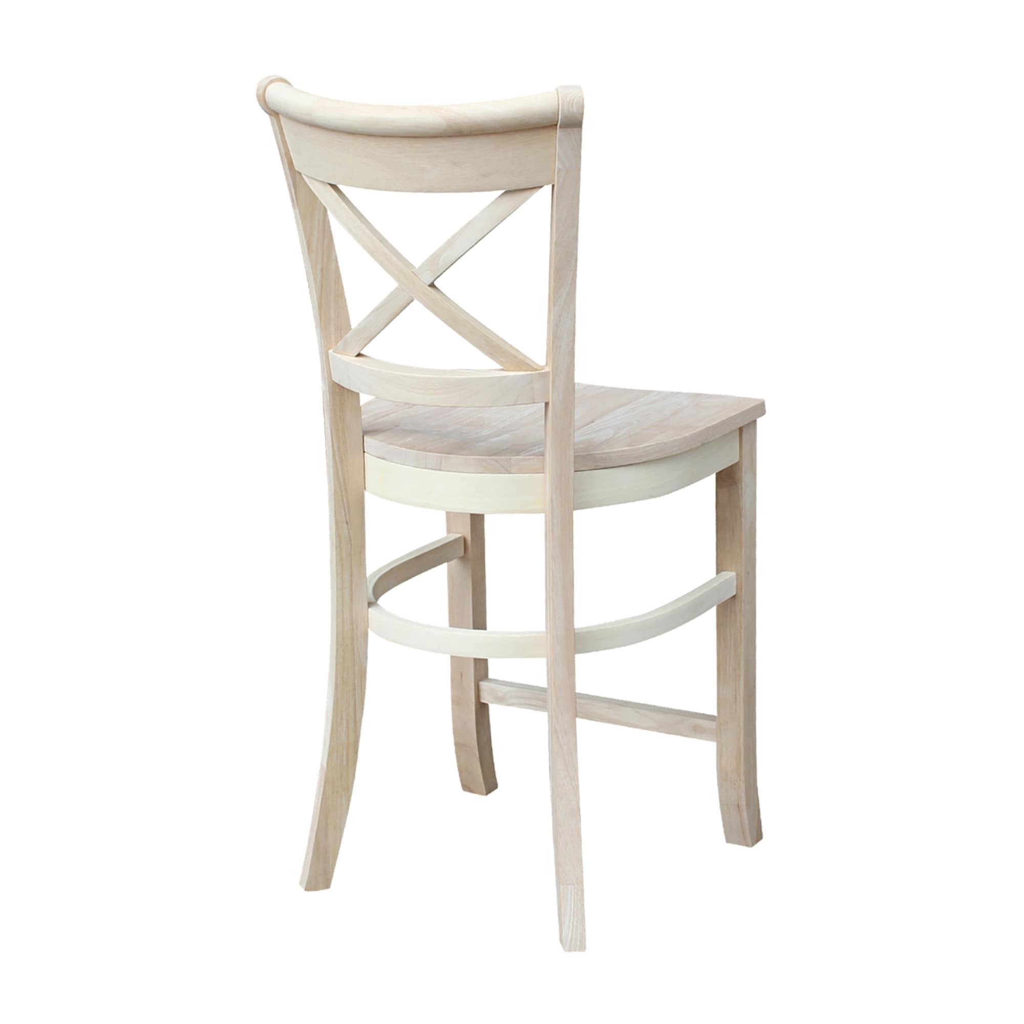 24&#34; Charlotte Counter Height Barstool Unfinished - International Concepts