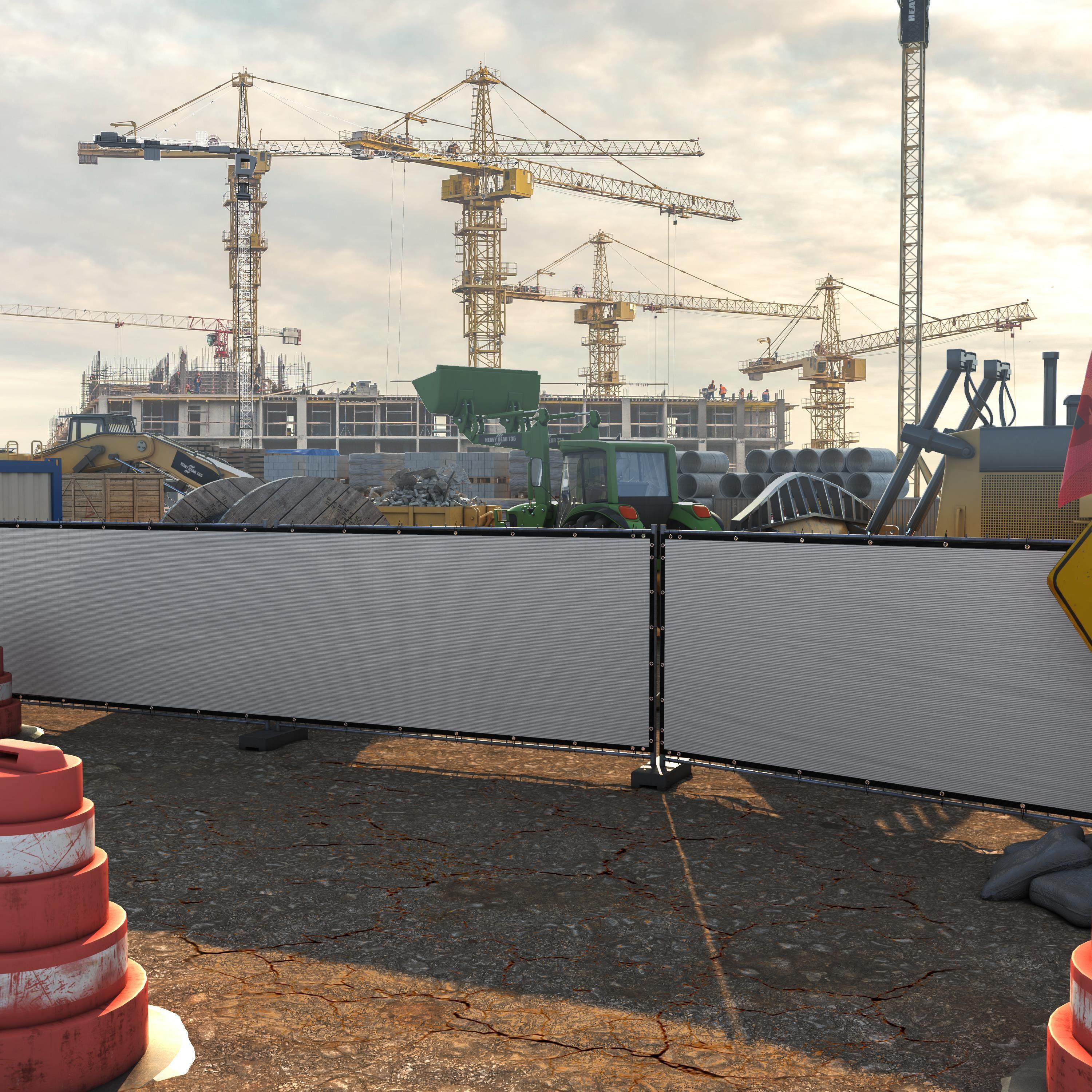 Colour Tree 50' x 8' Grey Polyethylene Outdoor Panel Privacy Screen