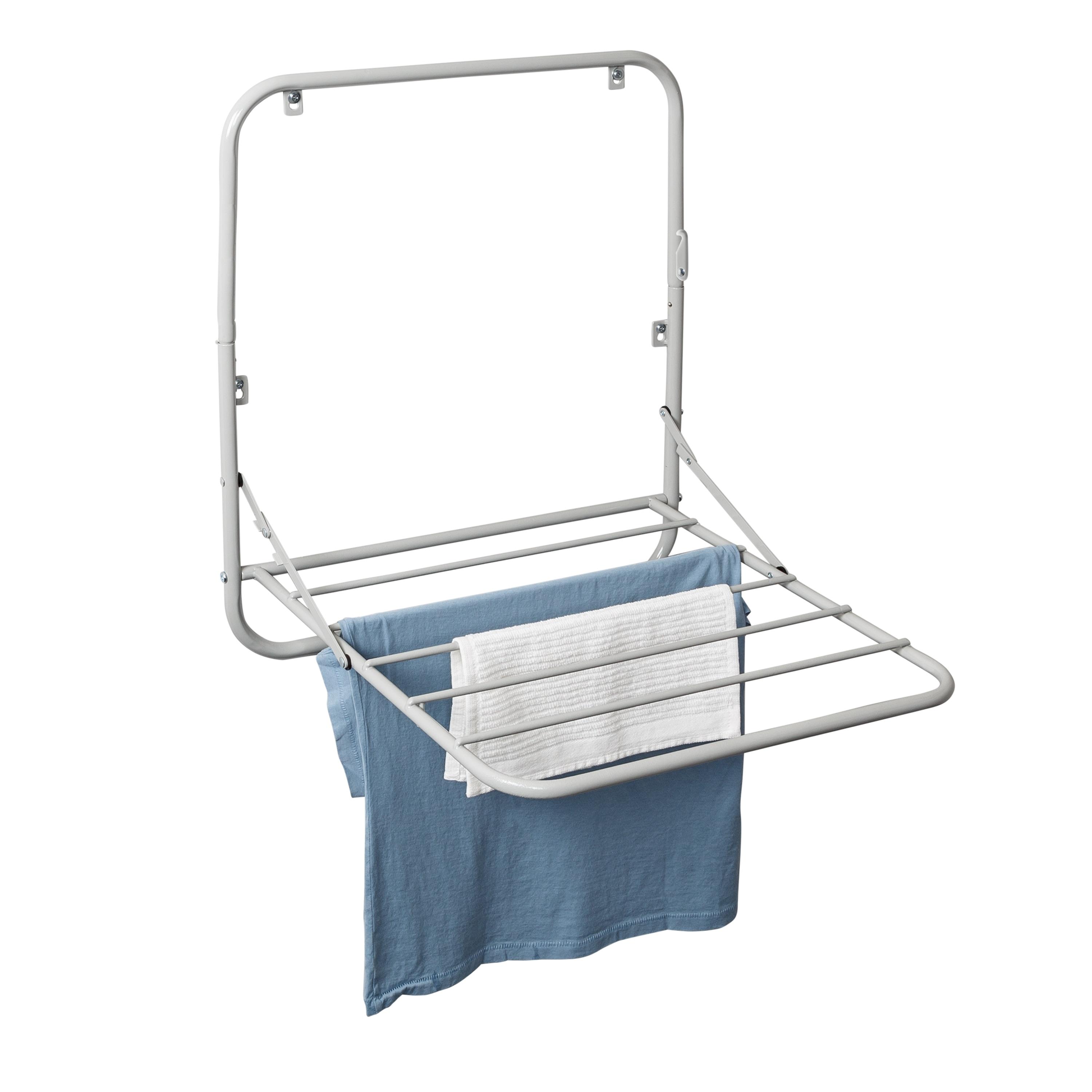 Honey-Can-Do Folding Steel Over-the-Door Mount or Wall Mount Clothes Drying Rack, Grey