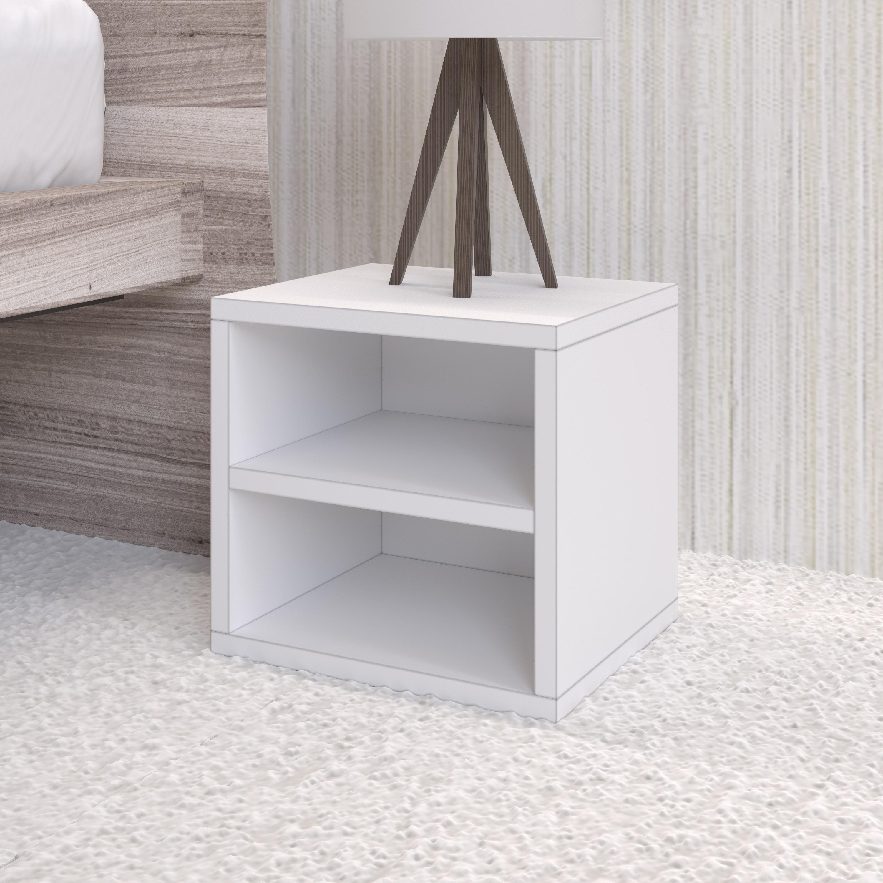 Way Basics Modular Connect Shelf Cube Cubby Storage Stackable Closet Organizer Display Shelf, White