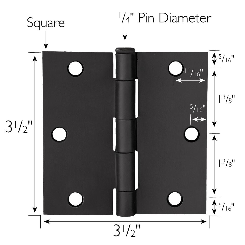 Design House 3.5" H x 3.5" W Butt Bearing Door Hinges (Set of 3)