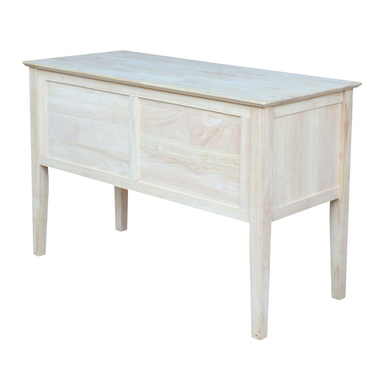 Computer Desk International Concepts: Unfinished Parawood, Brooklyn Style, Writing Desk with Drawer