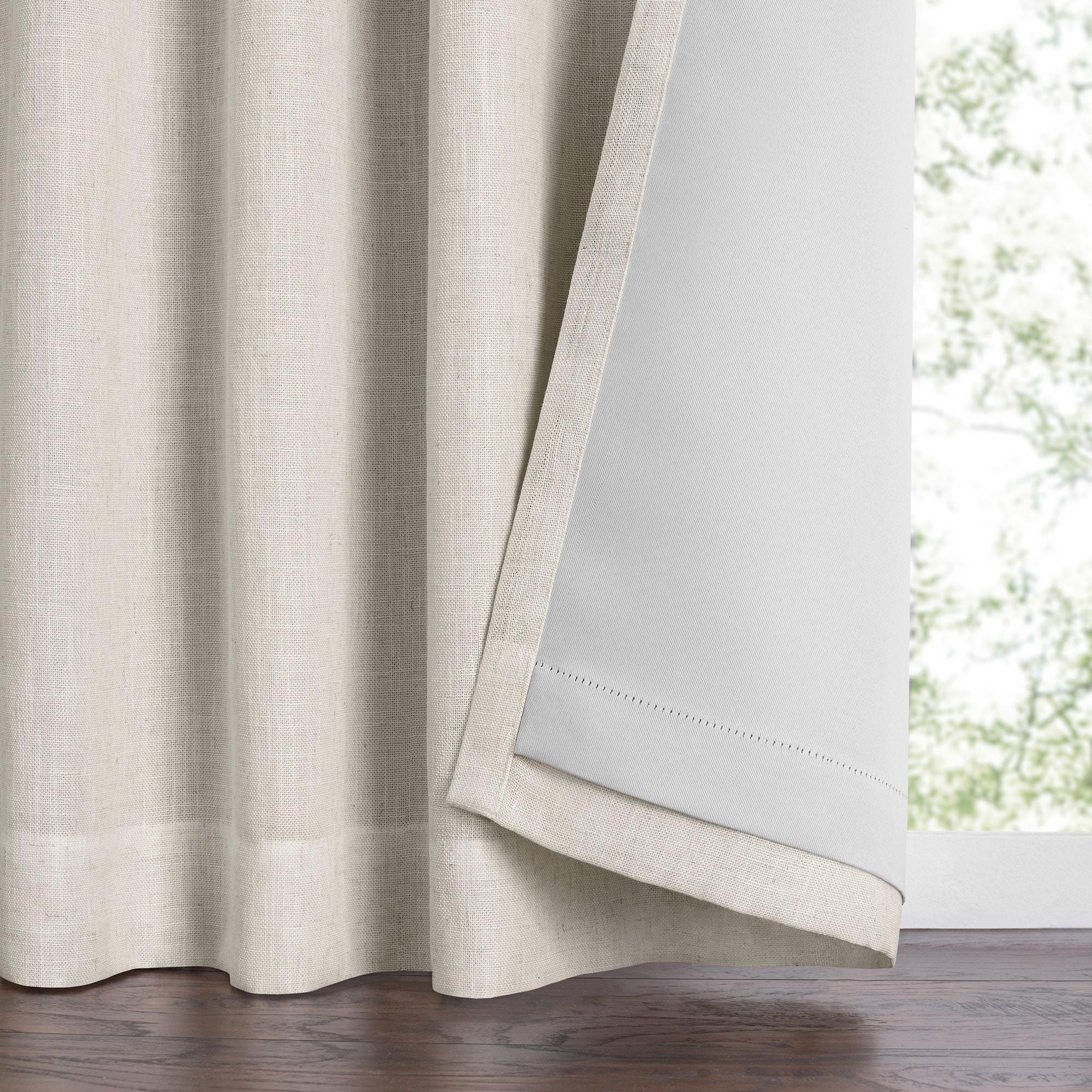 Harrow Solid Texture Room Darkening Single Window Curtain Panel - 52" x 95" - Natural - Elrene Home Fashions