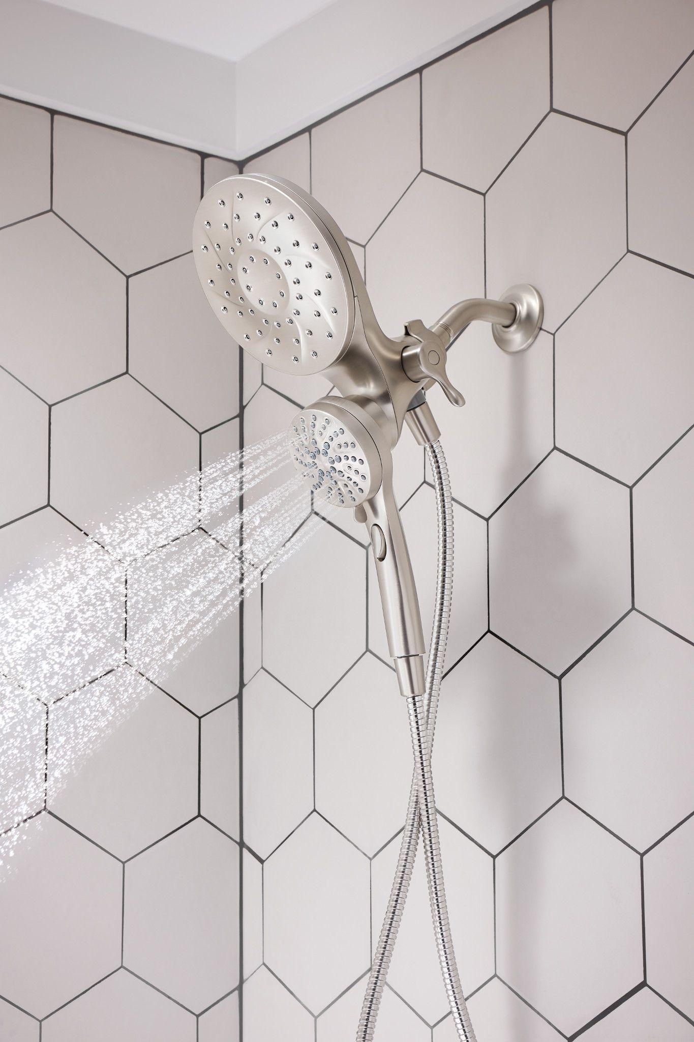 Moen Magnetix Engage 6.0 -Spray Spot Resist Brushed Nickel 6.75-in Round Handheld High Pressure Rain Shower Head 2.5 GPM